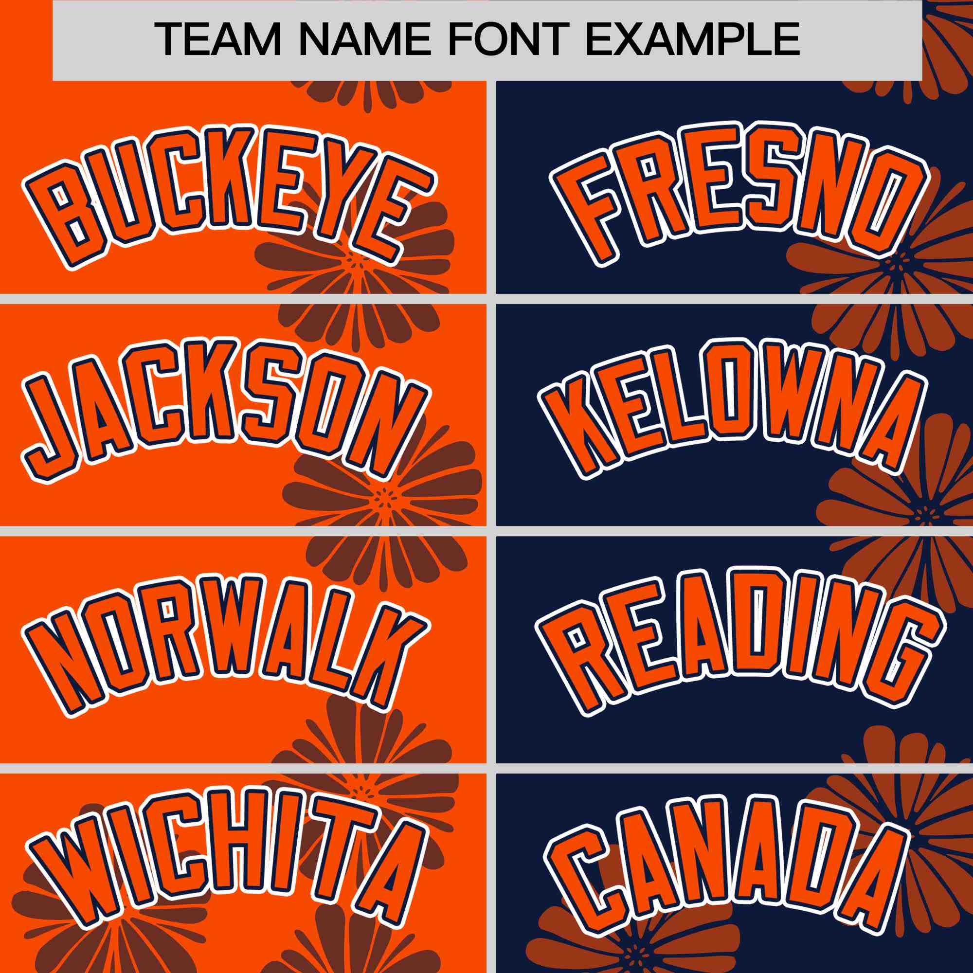 Custom Orange Navy Split Fashion Flower Graffiti Pattern Authentic Baseball Jersey