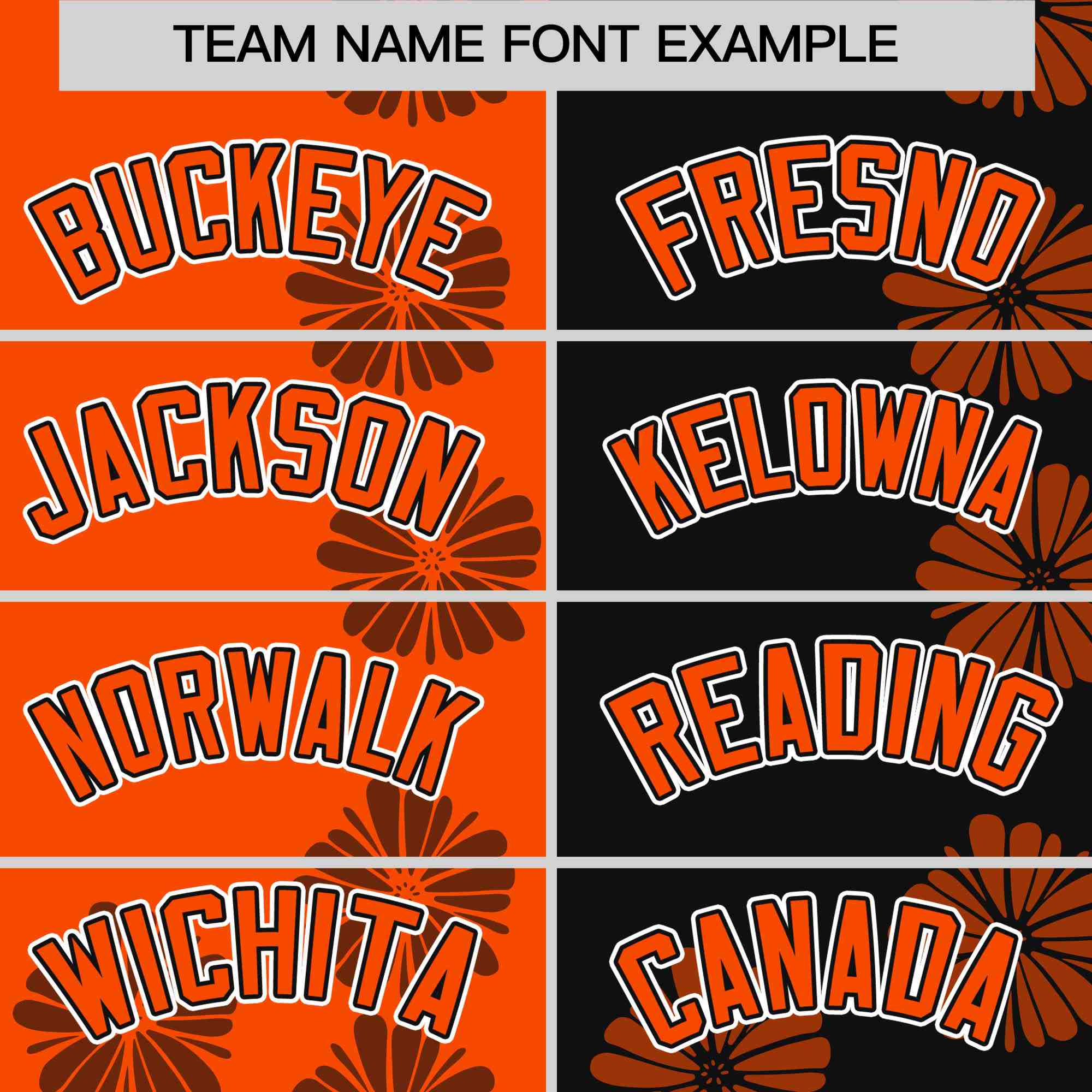 Custom Orange Black Split Fashion Flower Graffiti Pattern Authentic Baseball Jersey