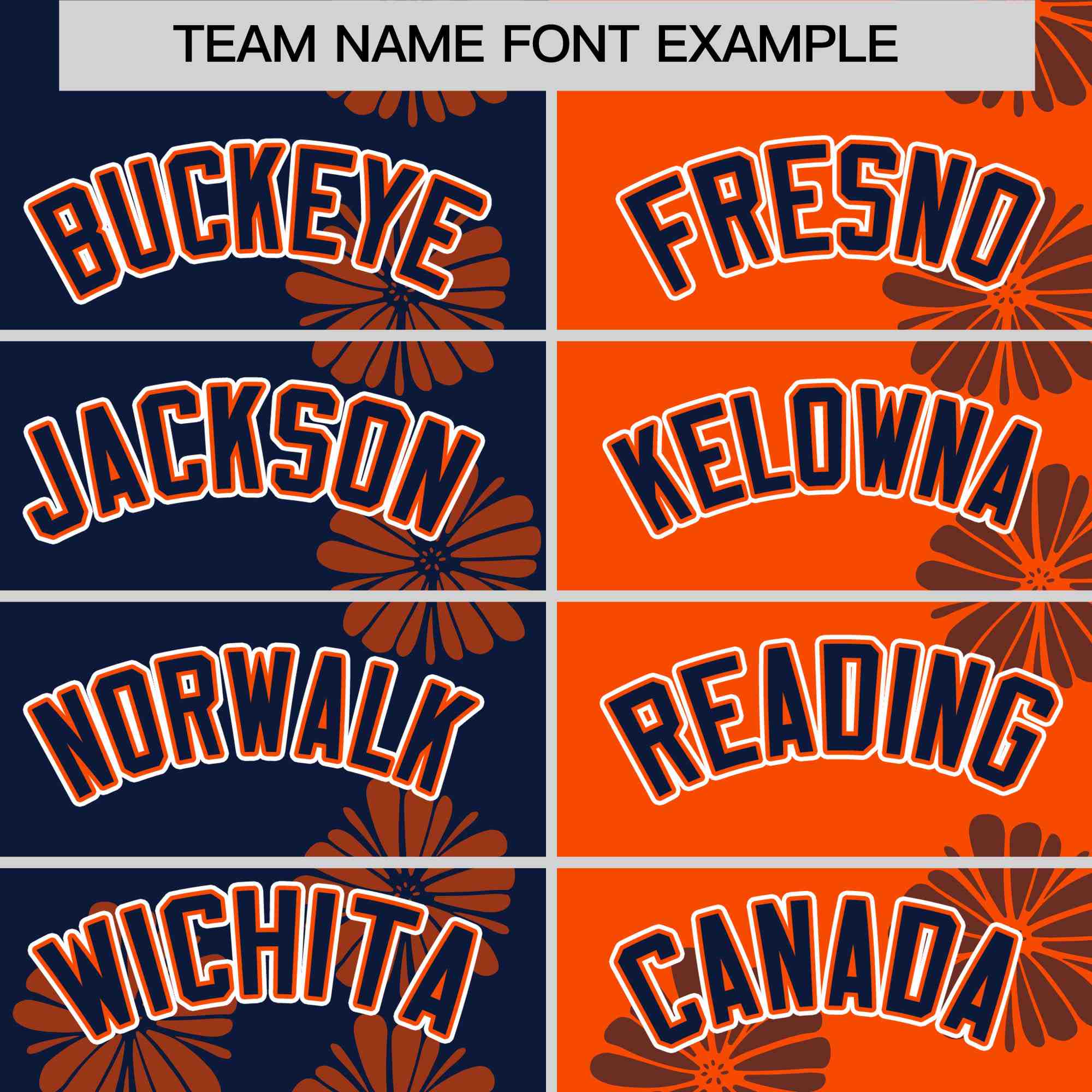 Custom Navy Orange Split Fashion Flower Graffiti Pattern Authentic Baseball Jersey