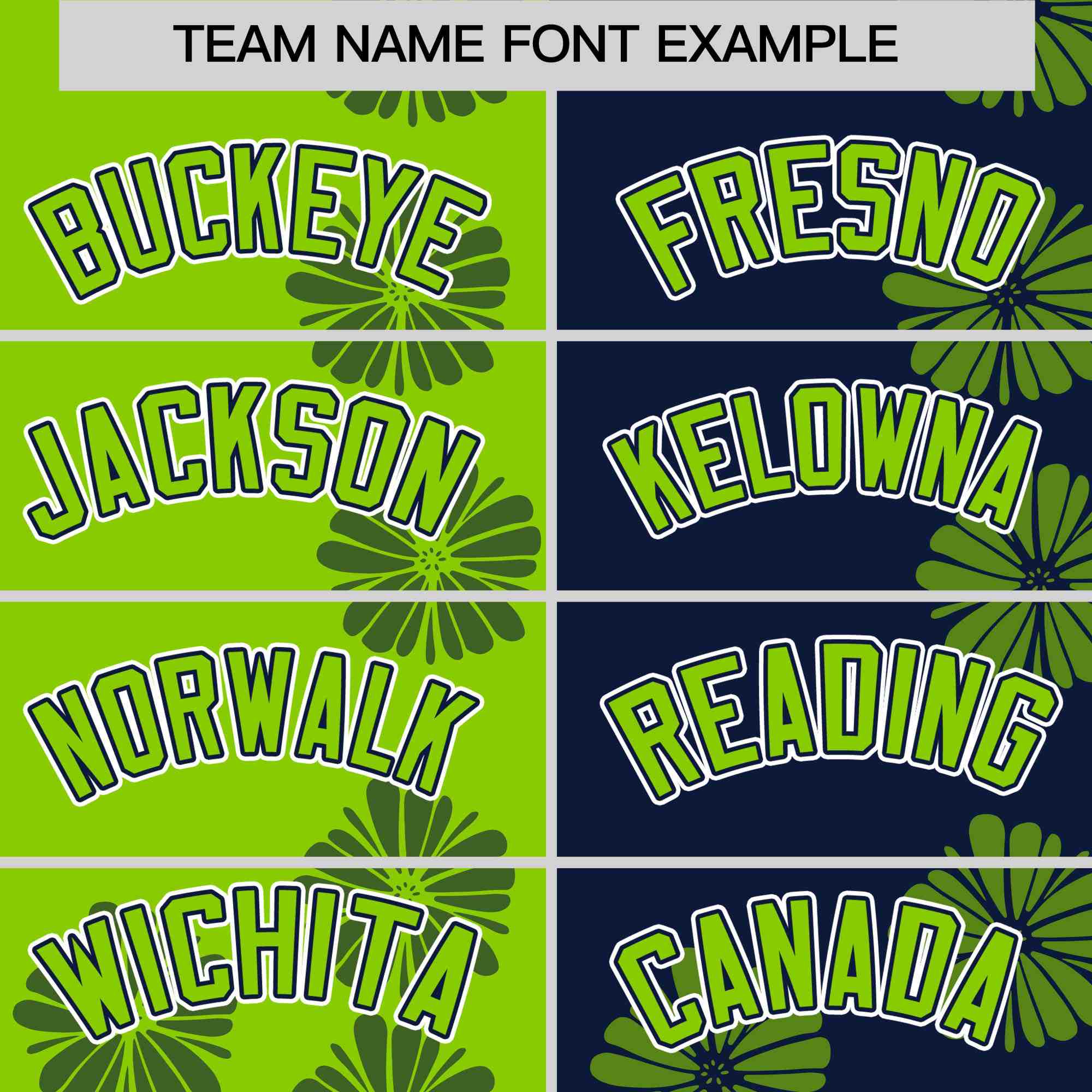 Custom Neon Green Navy Split Fashion Flower Graffiti Pattern Authentic Baseball Jersey