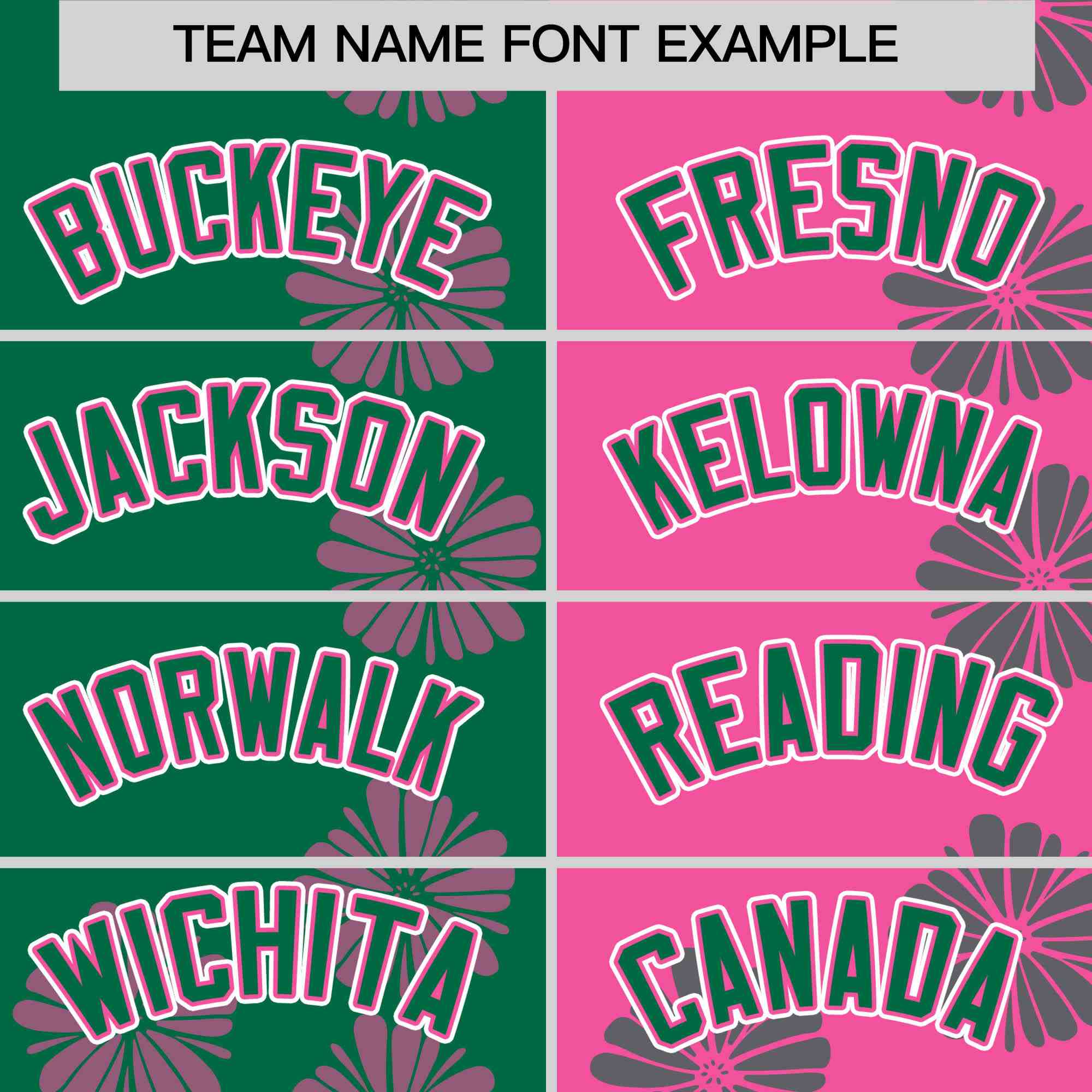 Custom Kelly Green Pink Split Fashion Flower Graffiti Pattern Authentic Baseball Jersey