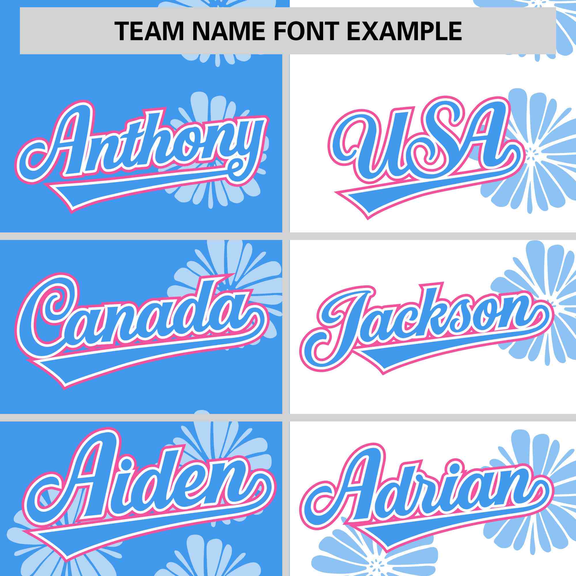 Custom Powder Blue White Split Fashion Flower Graffiti Pattern Authentic Baseball Jersey