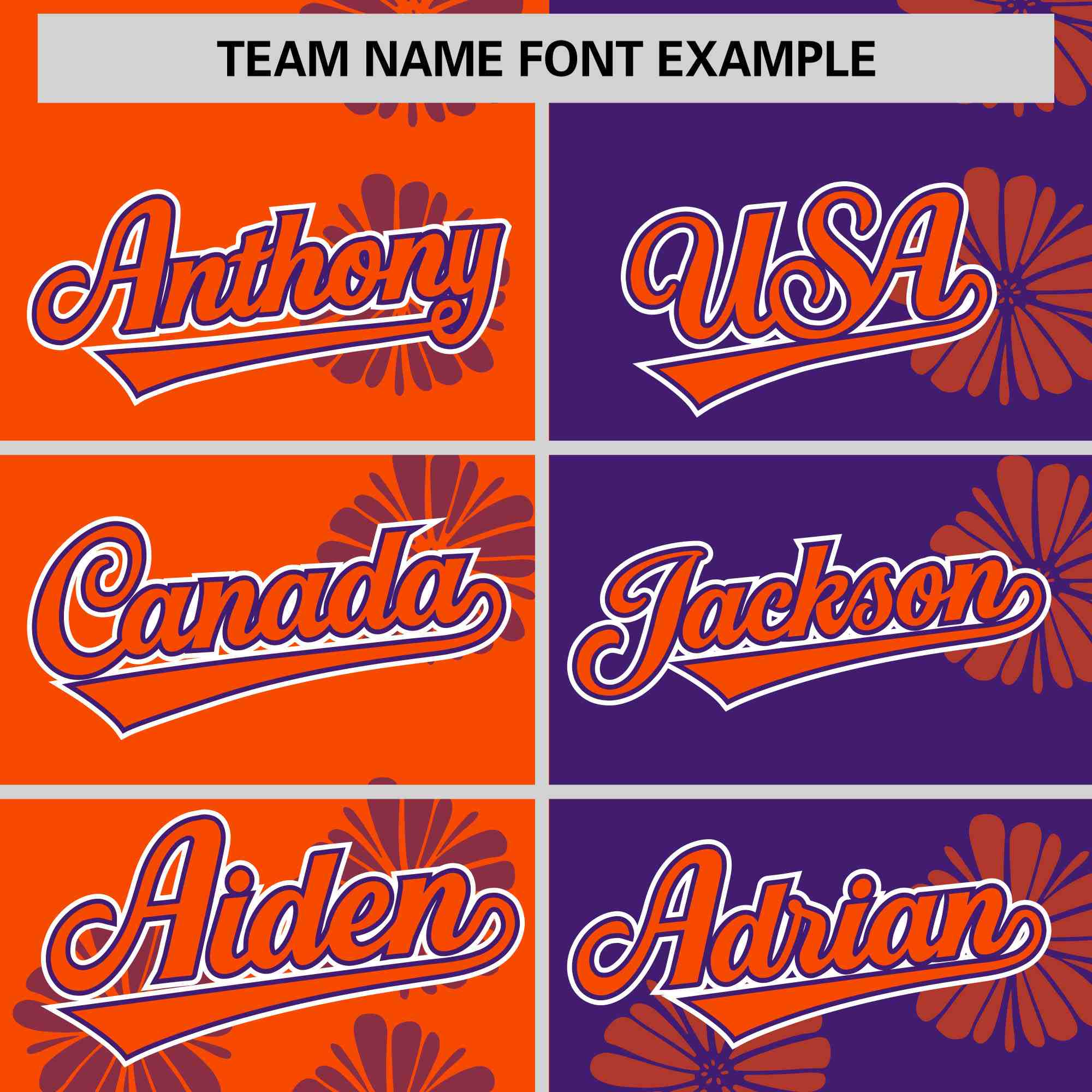 Custom Orange Purple Split Fashion Flower Graffiti Pattern Authentic Baseball Jersey