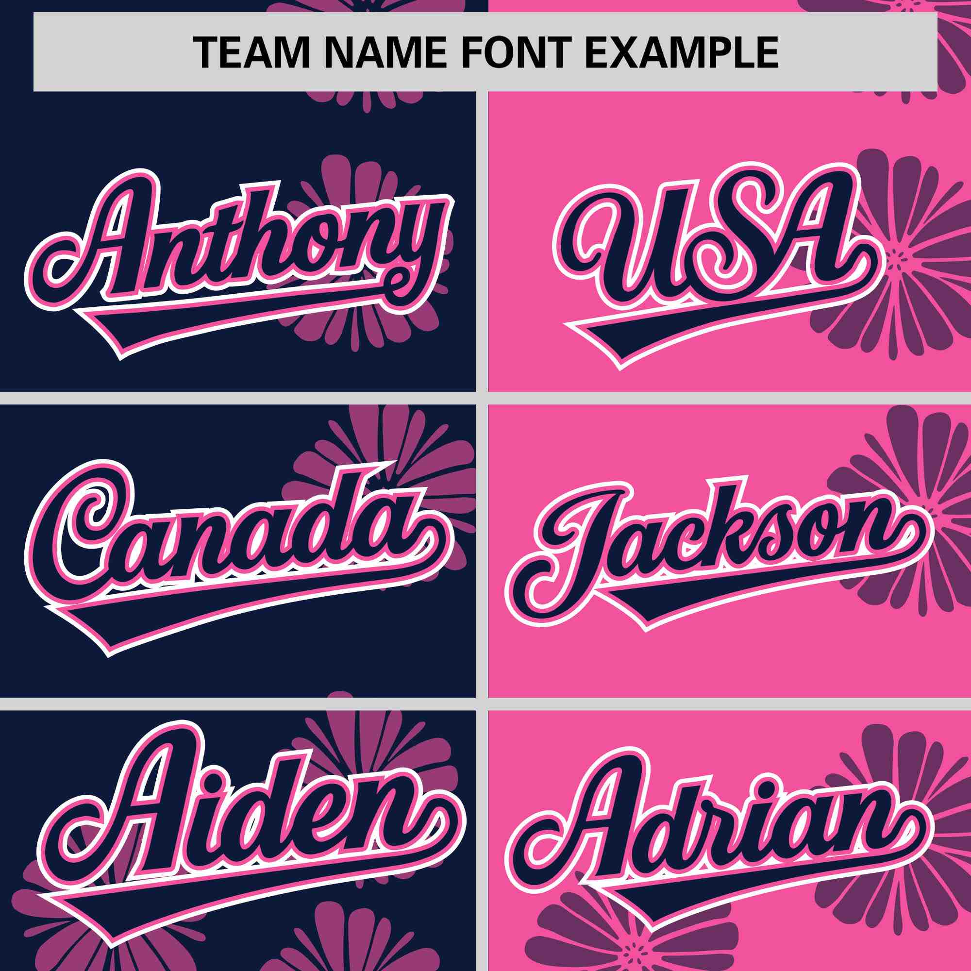 Custom Navy Pink Split Fashion Flower Graffiti Pattern Authentic Baseball Jersey