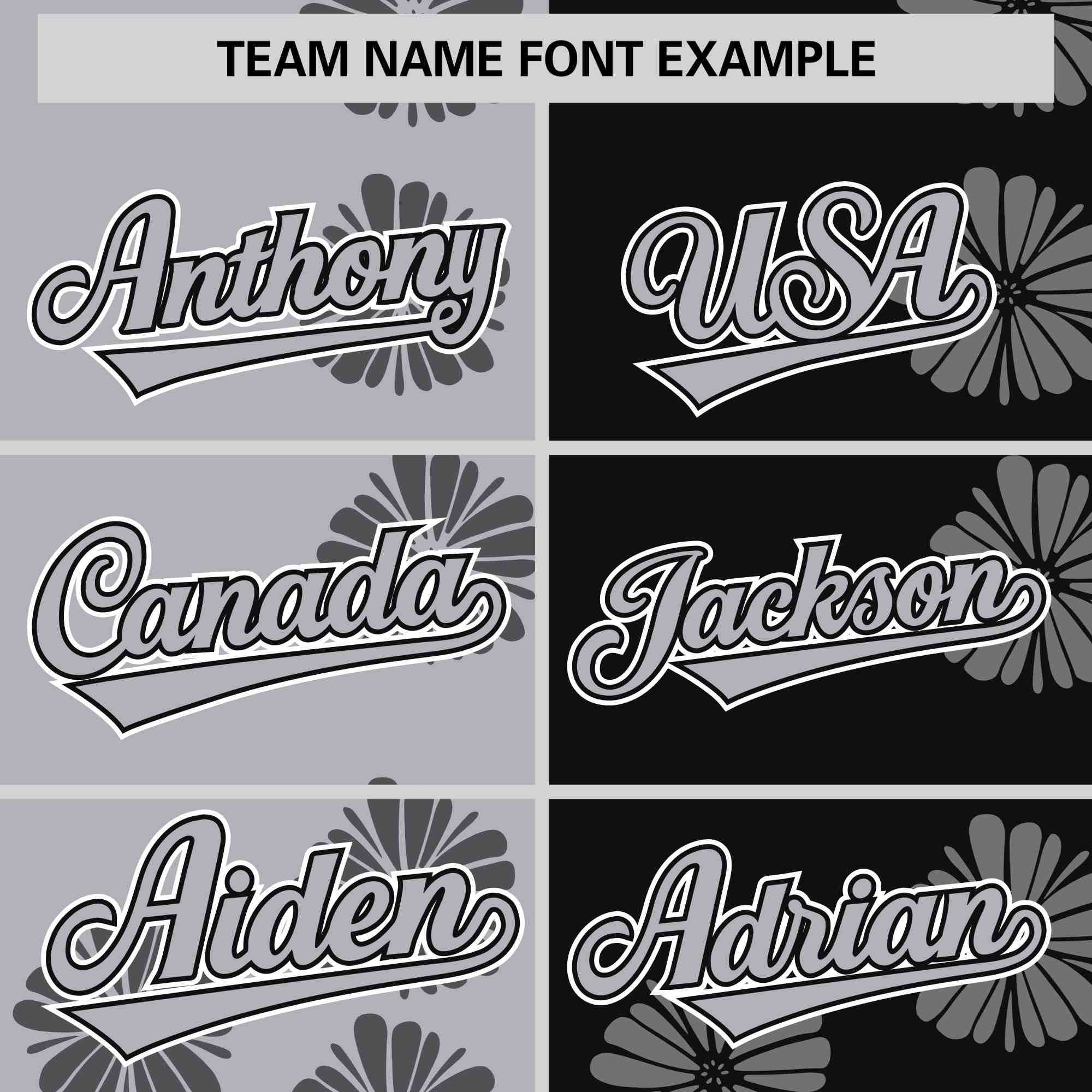 Custom Light Gray Black Split Fashion Flower Graffiti Pattern Authentic Baseball Jersey