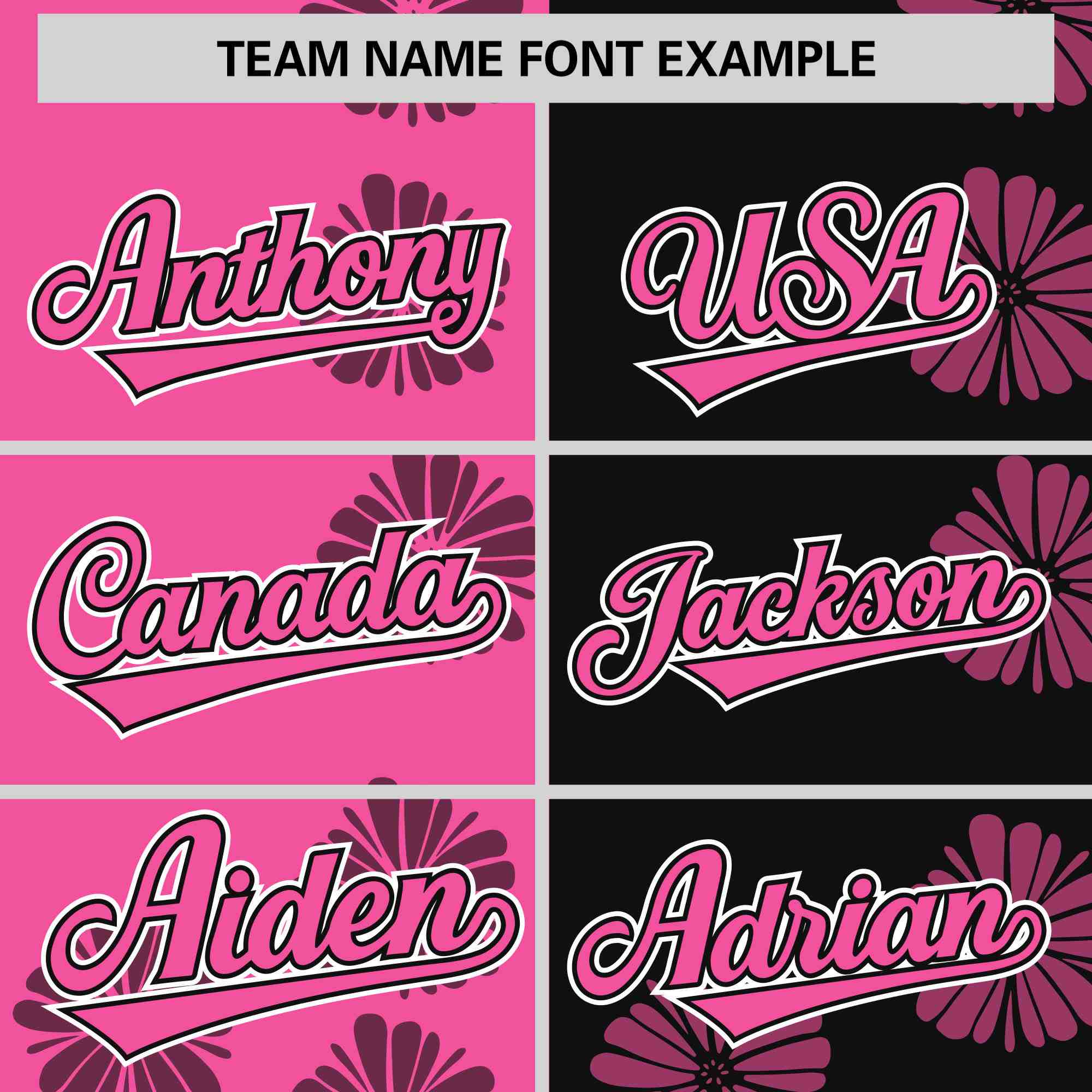 Custom Pink Black Split Fashion Flower Graffiti Pattern Authentic Baseball Jersey