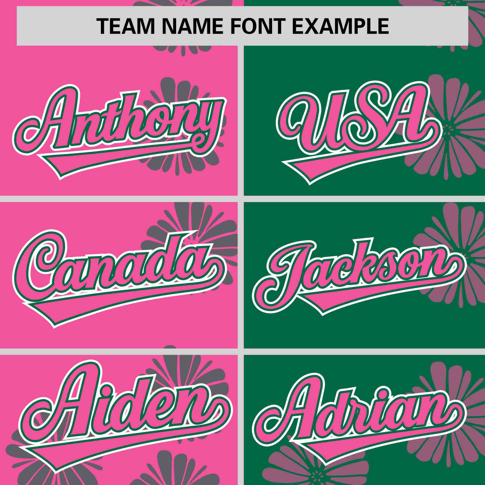 Custom Pink Kelly Green Split Fashion Flower Graffiti Pattern Authentic Baseball Jersey