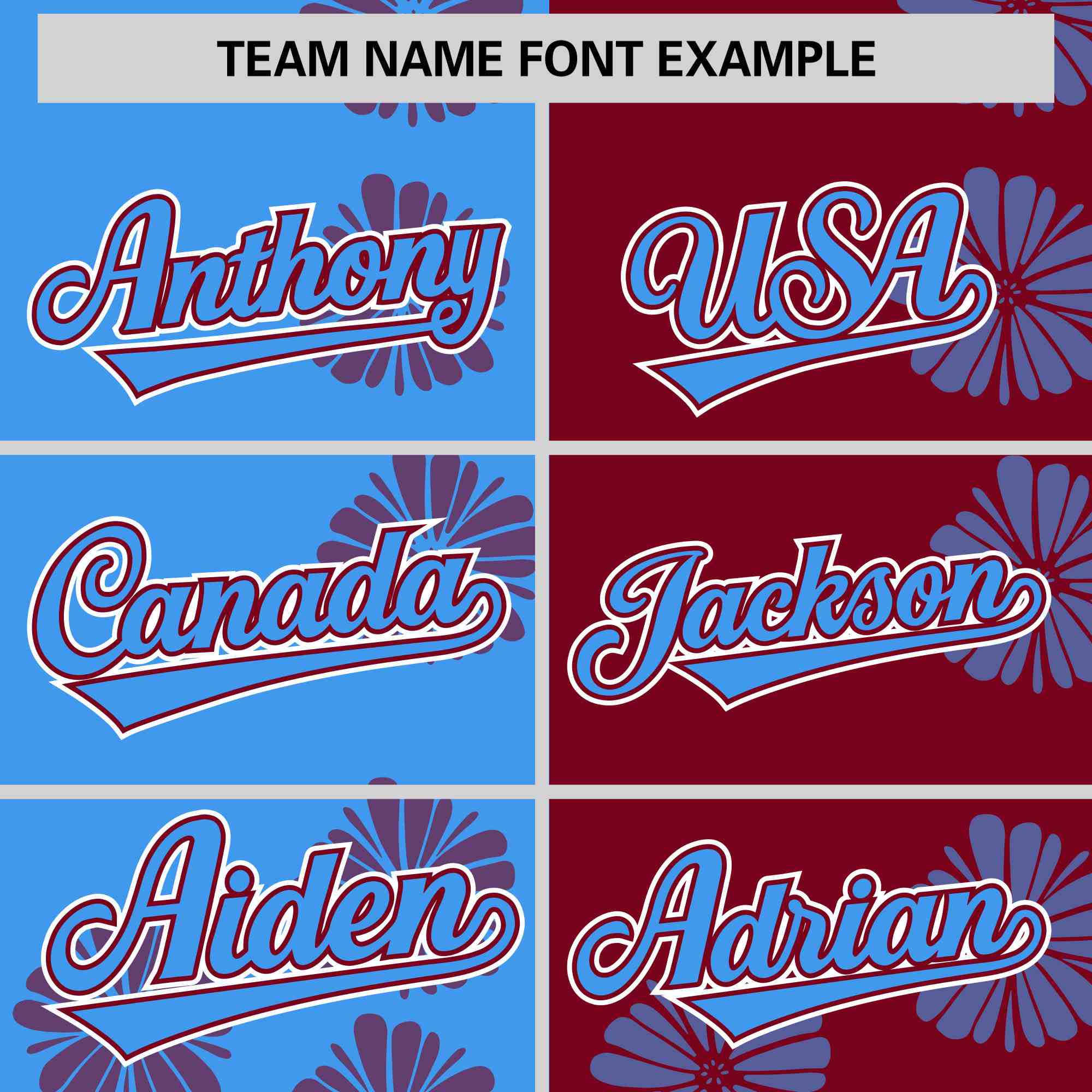 Custom Powder Blue Crimson Split Fashion Flower Graffiti Pattern Authentic Baseball Jersey