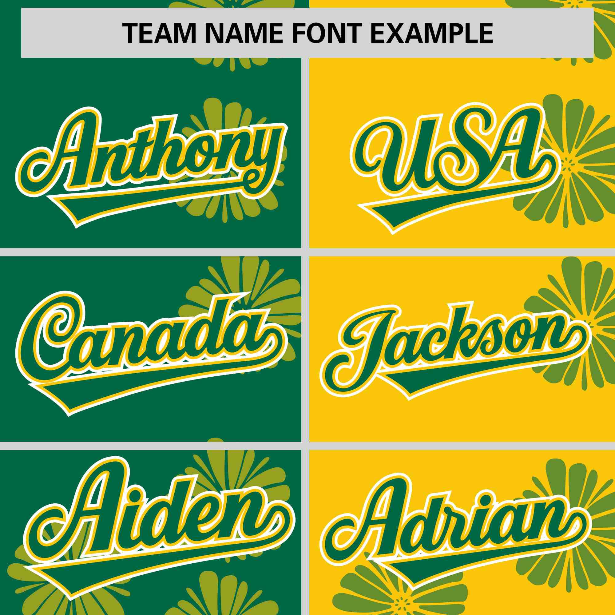 Custom Kelly Green Gold Split Fashion Flower Graffiti Pattern Authentic Baseball Jersey