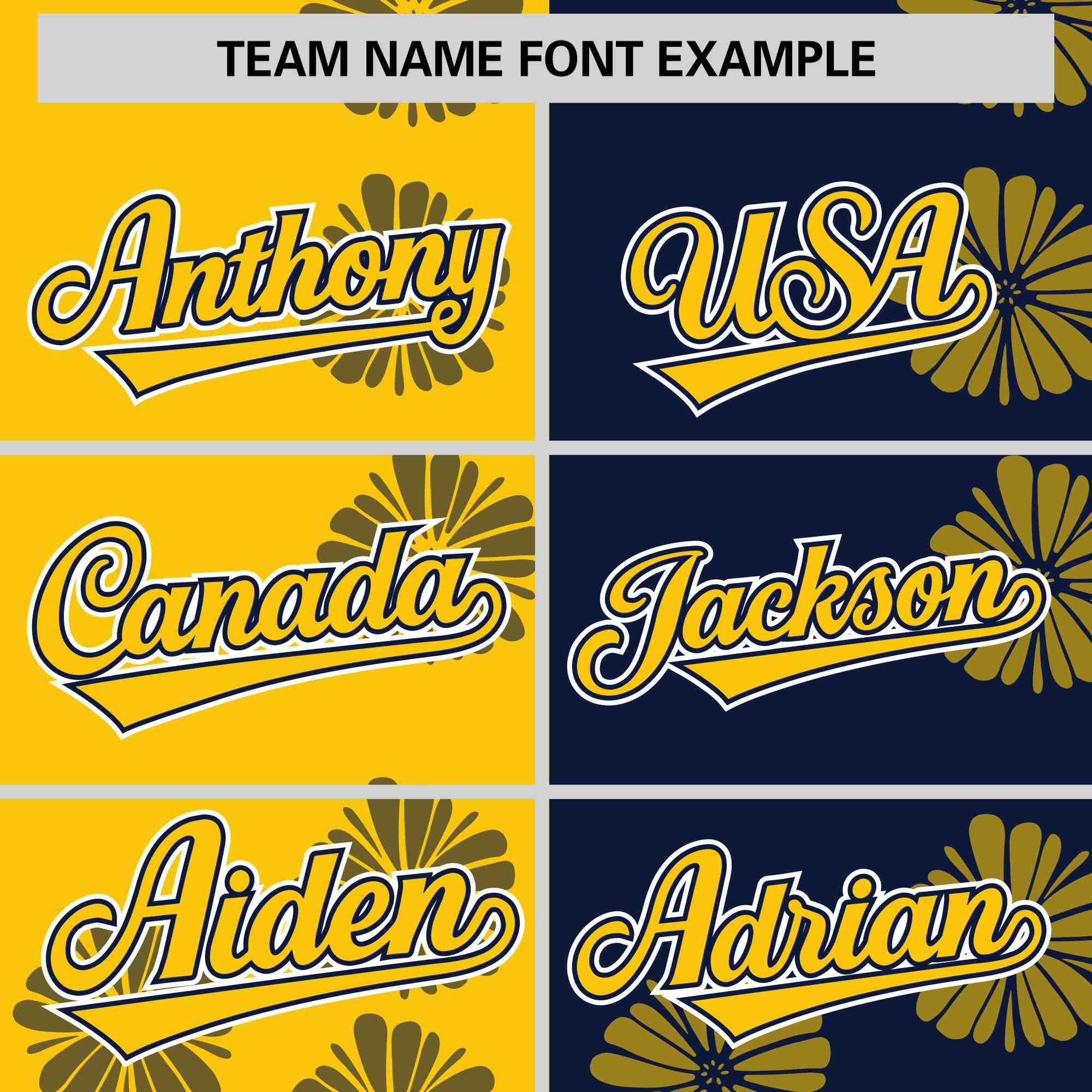 Custom Gold Navy Split Fashion Flower Graffiti Pattern Authentic Baseball Jersey