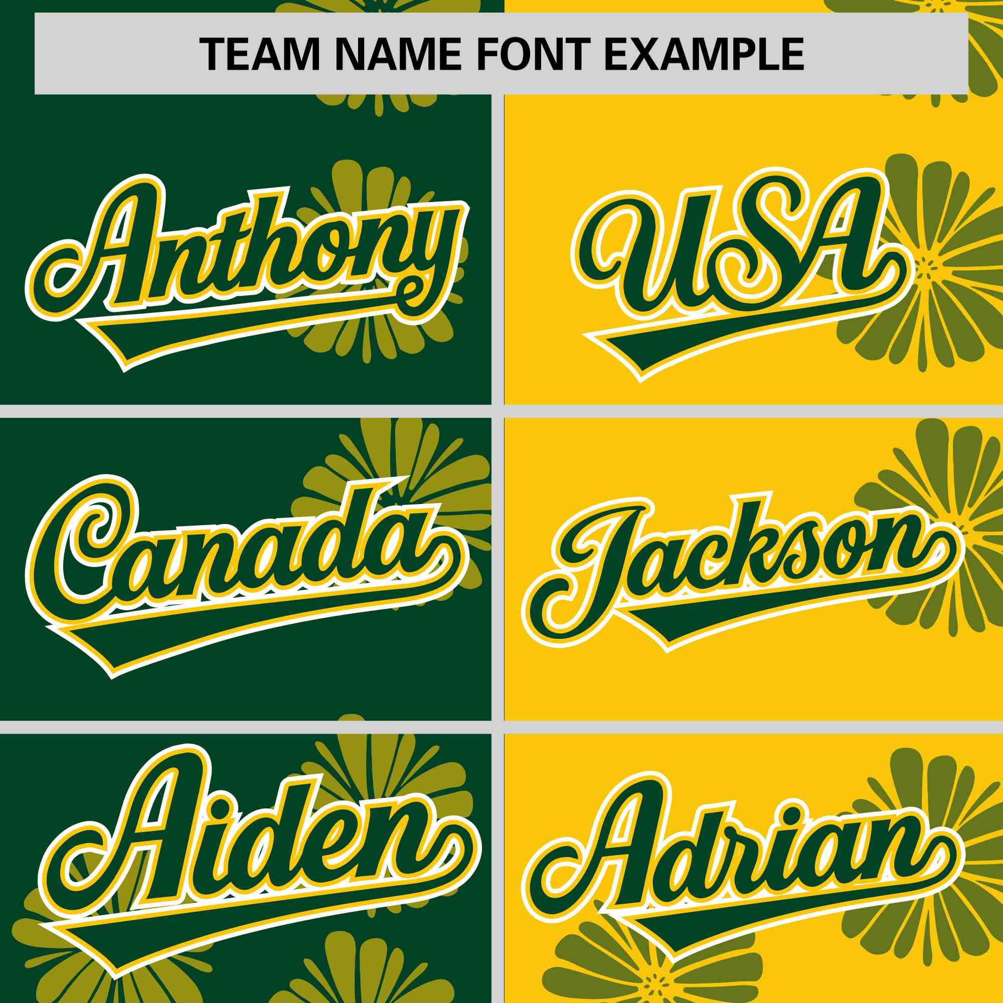 Custom Green Gold Split Fashion Flower Graffiti Pattern Authentic Baseball Jersey