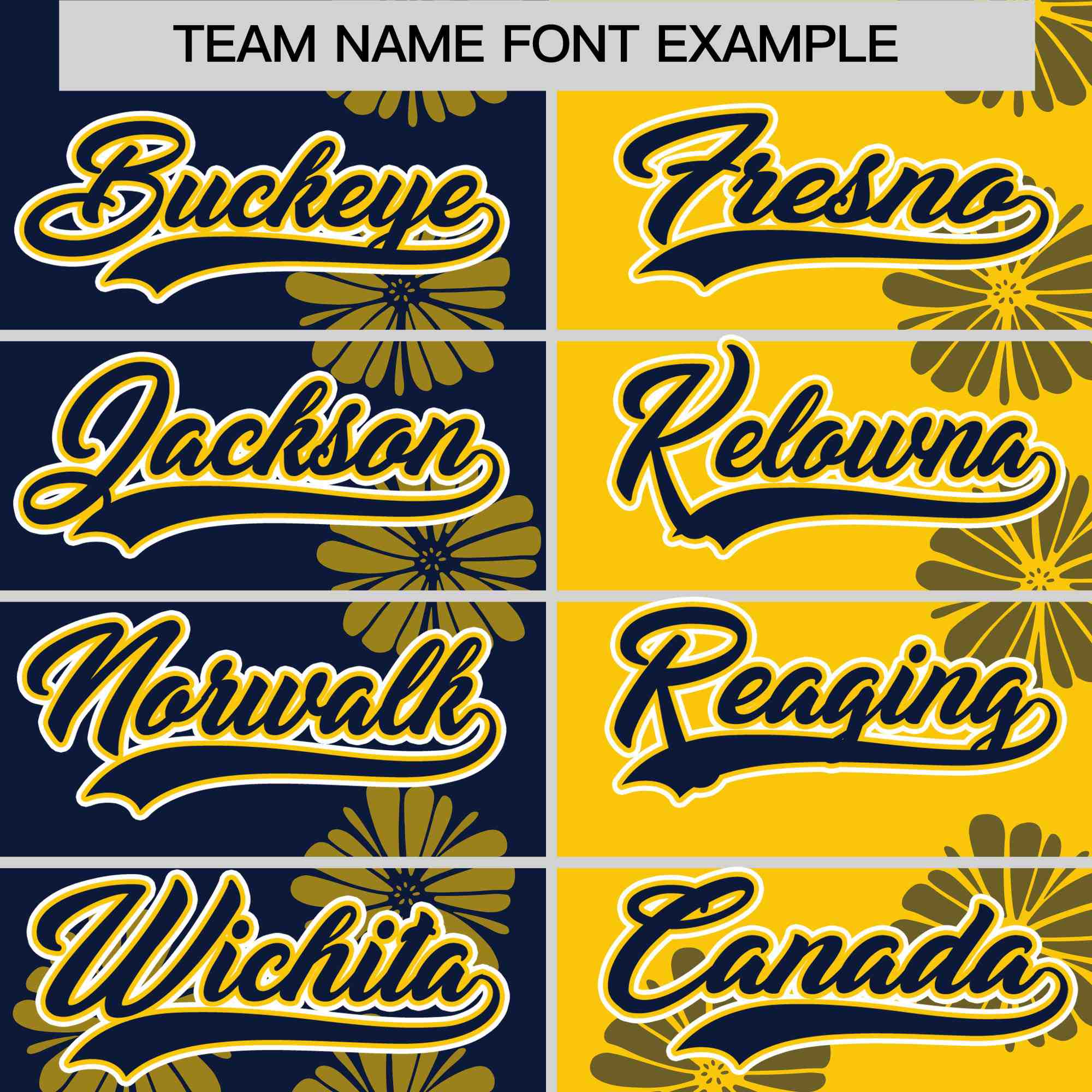 Custom Navy Gold Split Fashion Flower Graffiti Pattern Authentic Baseball Jersey