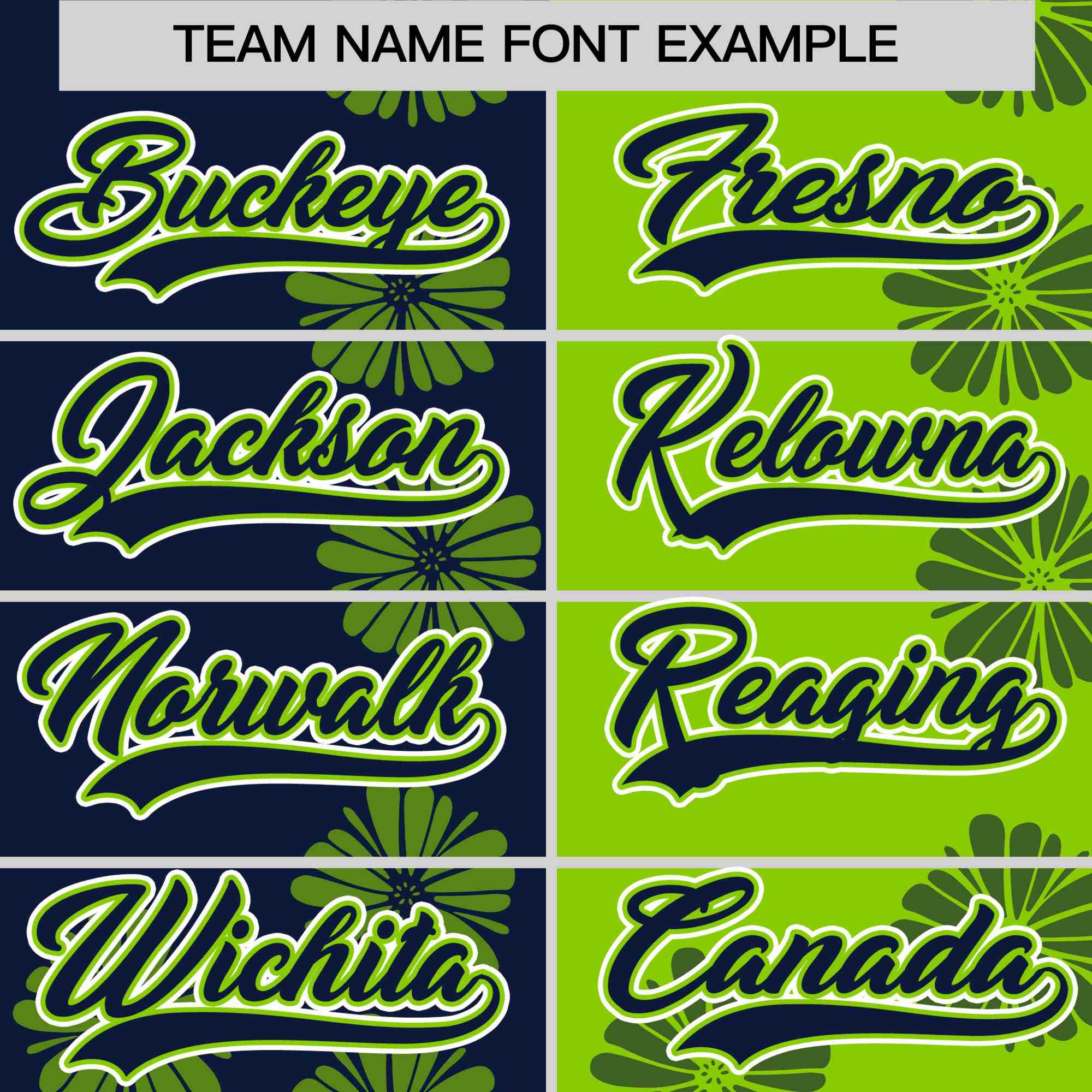 Custom Navy Neon Green Split Fashion Flower Graffiti Pattern Authentic Baseball Jersey