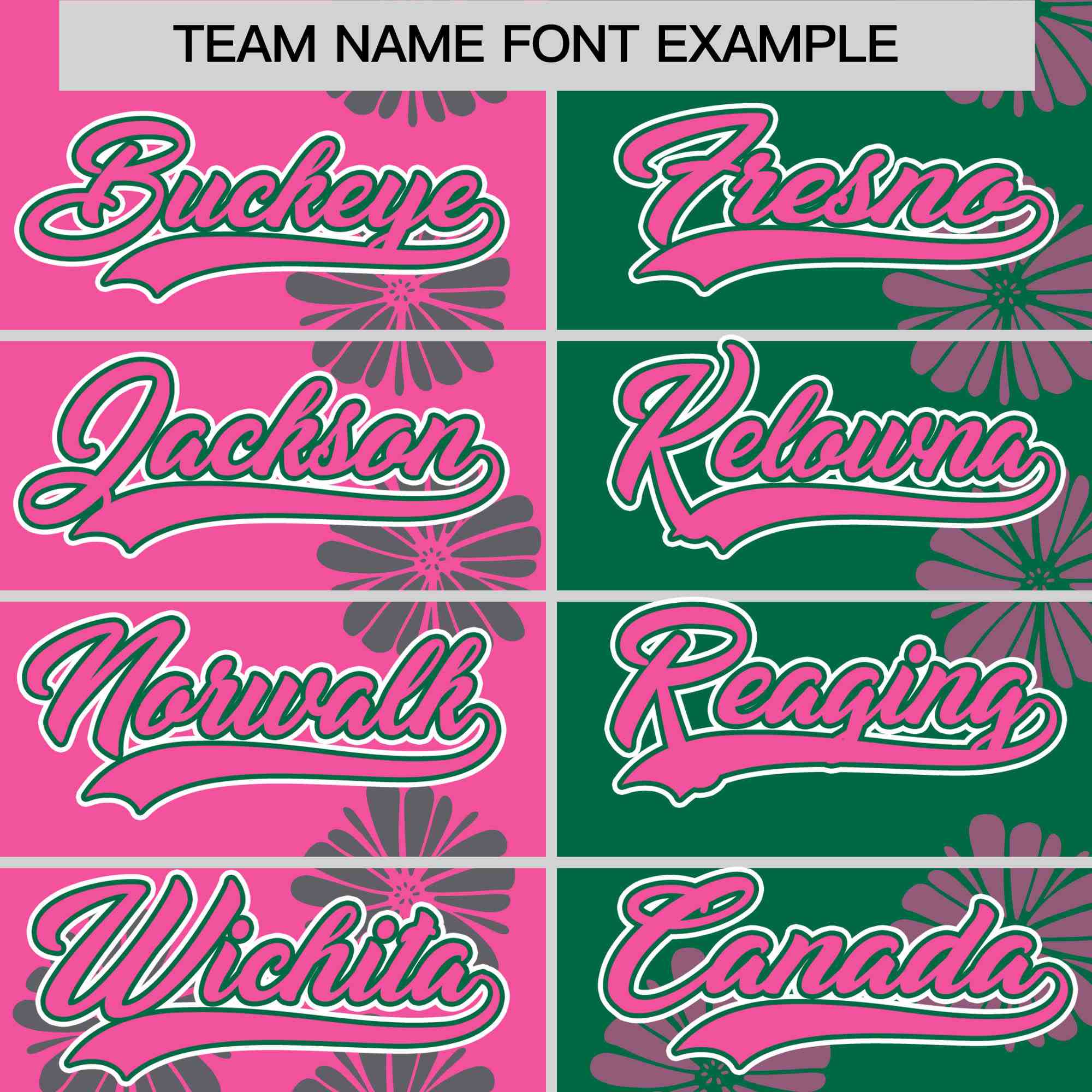 Custom Pink Kelly Green Split Fashion Flower Graffiti Pattern Authentic Baseball Jersey