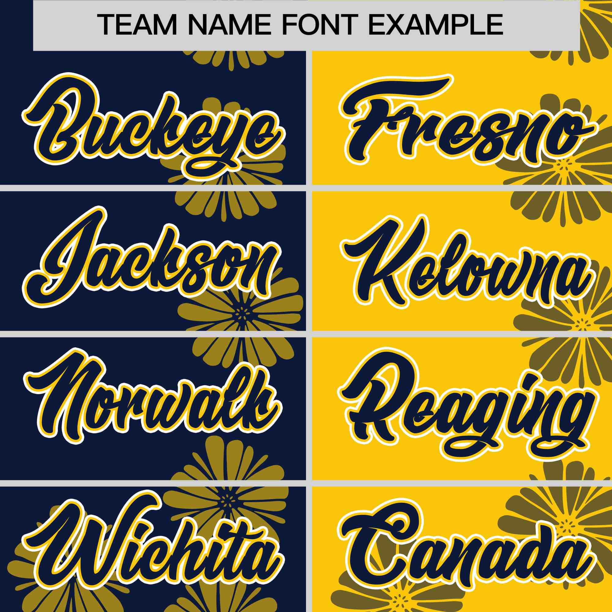 Custom Navy Gold Split Fashion Flower Graffiti Pattern Authentic Baseball Jersey