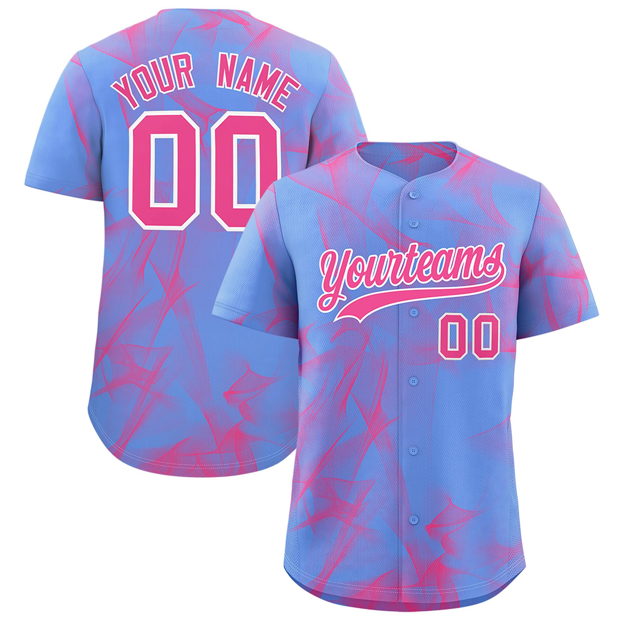 Custom Light Blue Fumes Graffiti Pattern Authentic Baseball Jersey