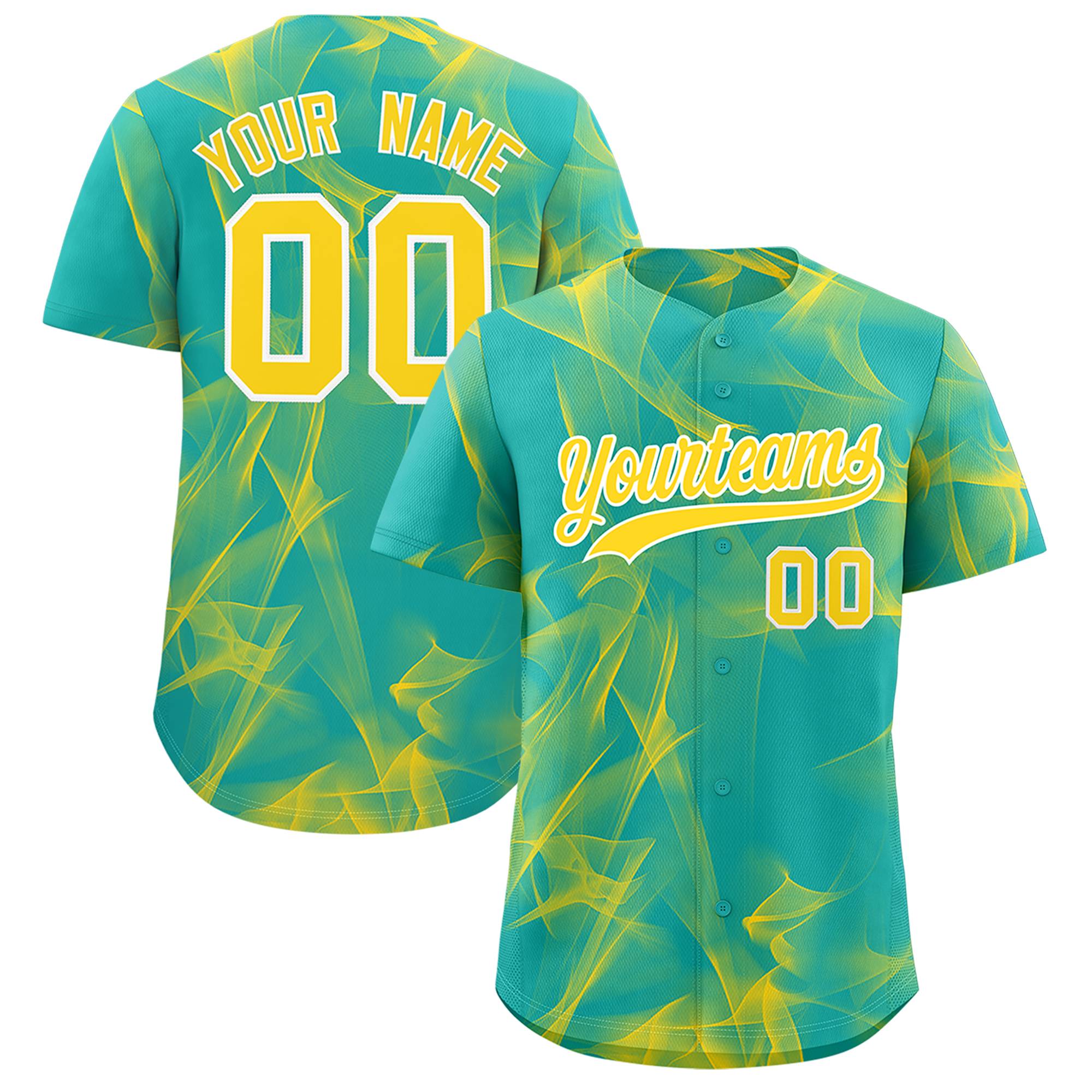 Custom Aqua Fumes Graffiti Pattern Authentic Baseball Jersey