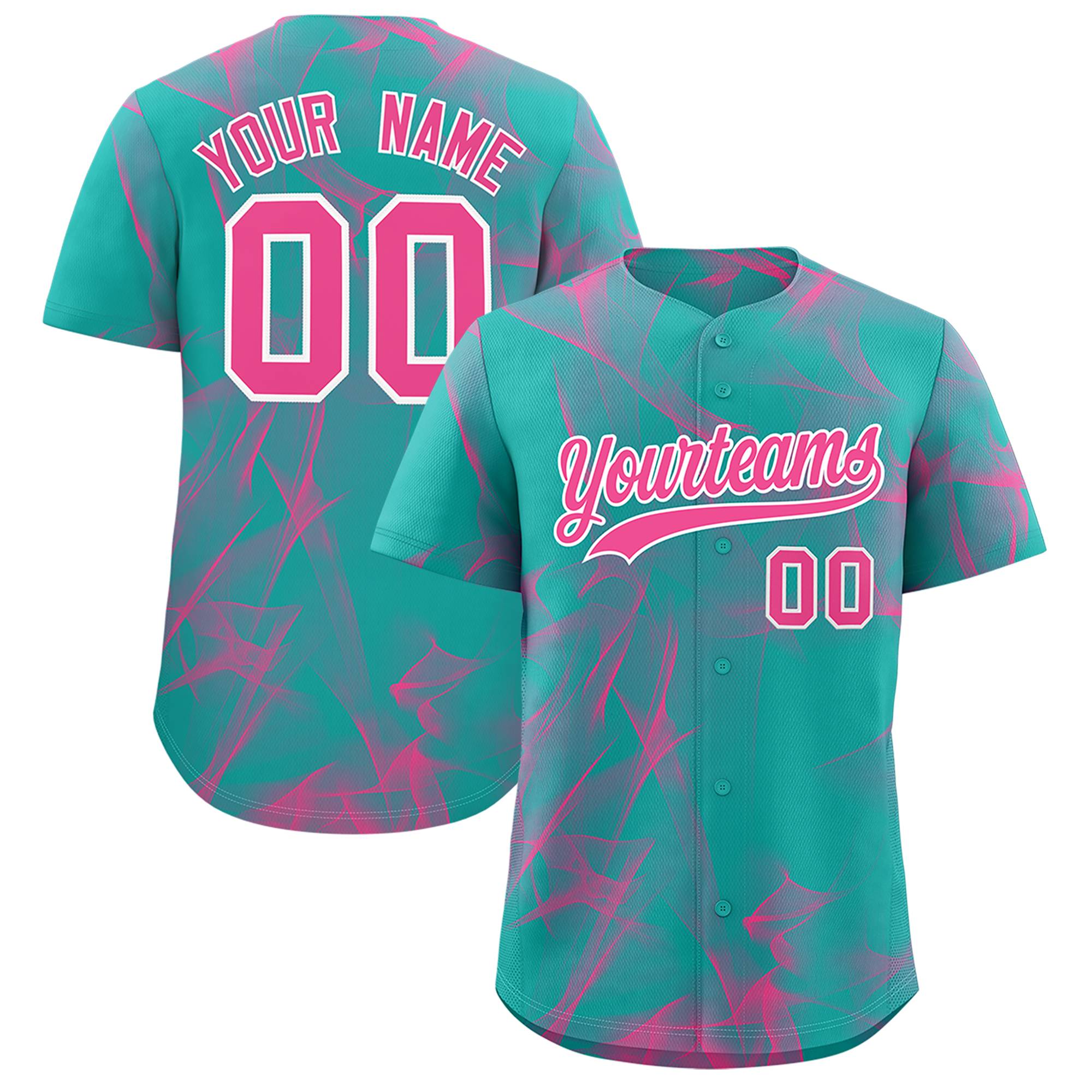 Custom Aqua Fumes Graffiti Pattern Authentic Baseball Jersey