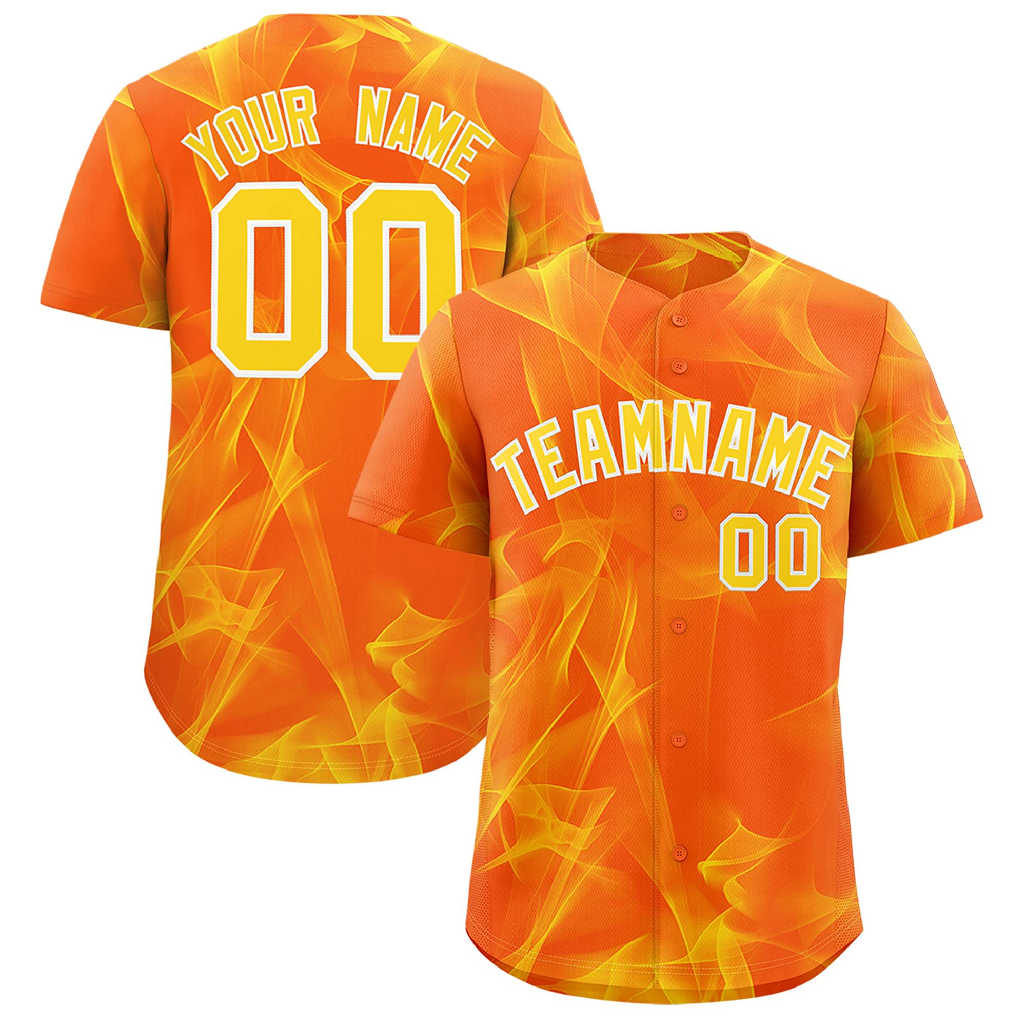 Custom Orange Fumes Graffiti Pattern Authentic Baseball Jersey