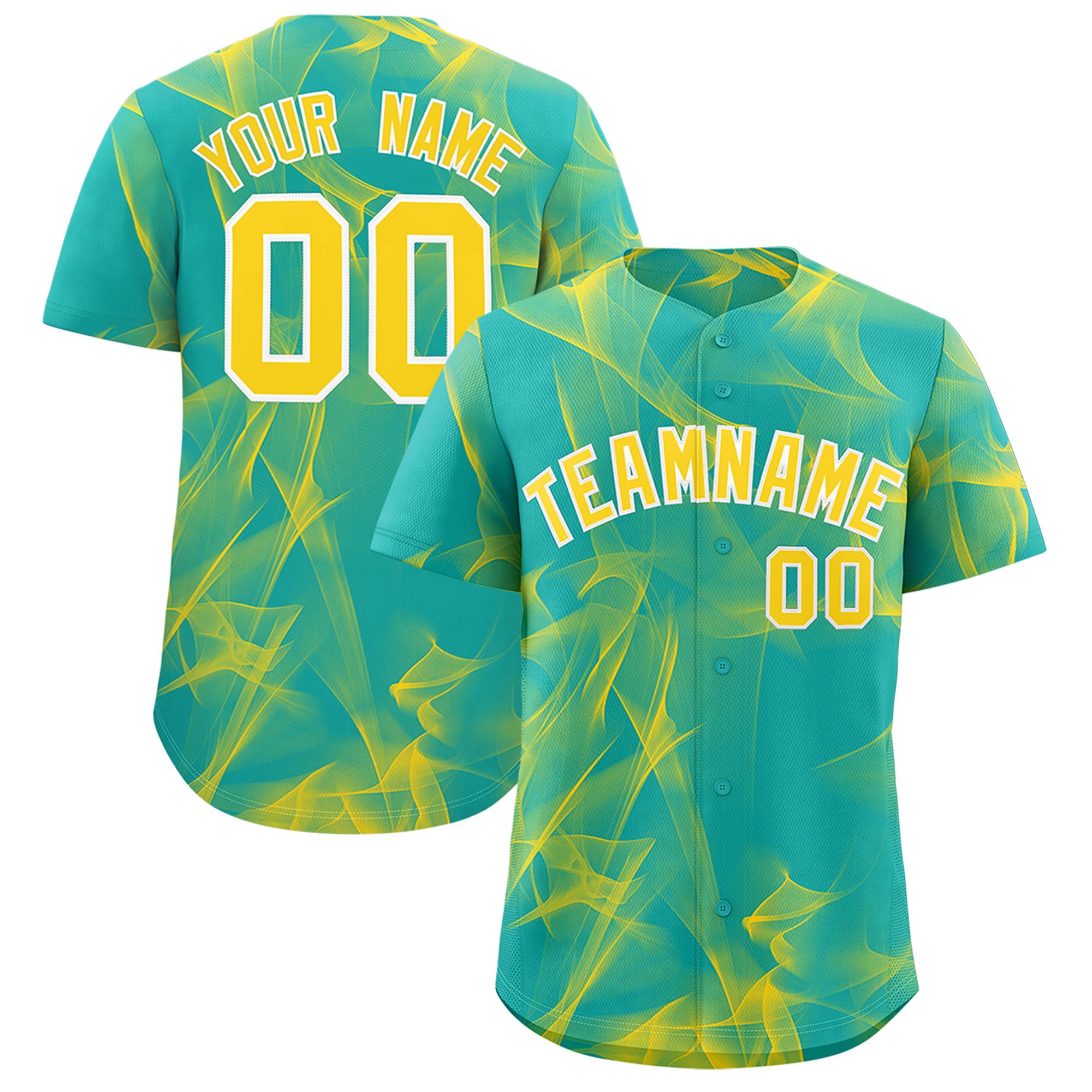 Custom Aqua Fumes Graffiti Pattern Authentic Baseball Jersey