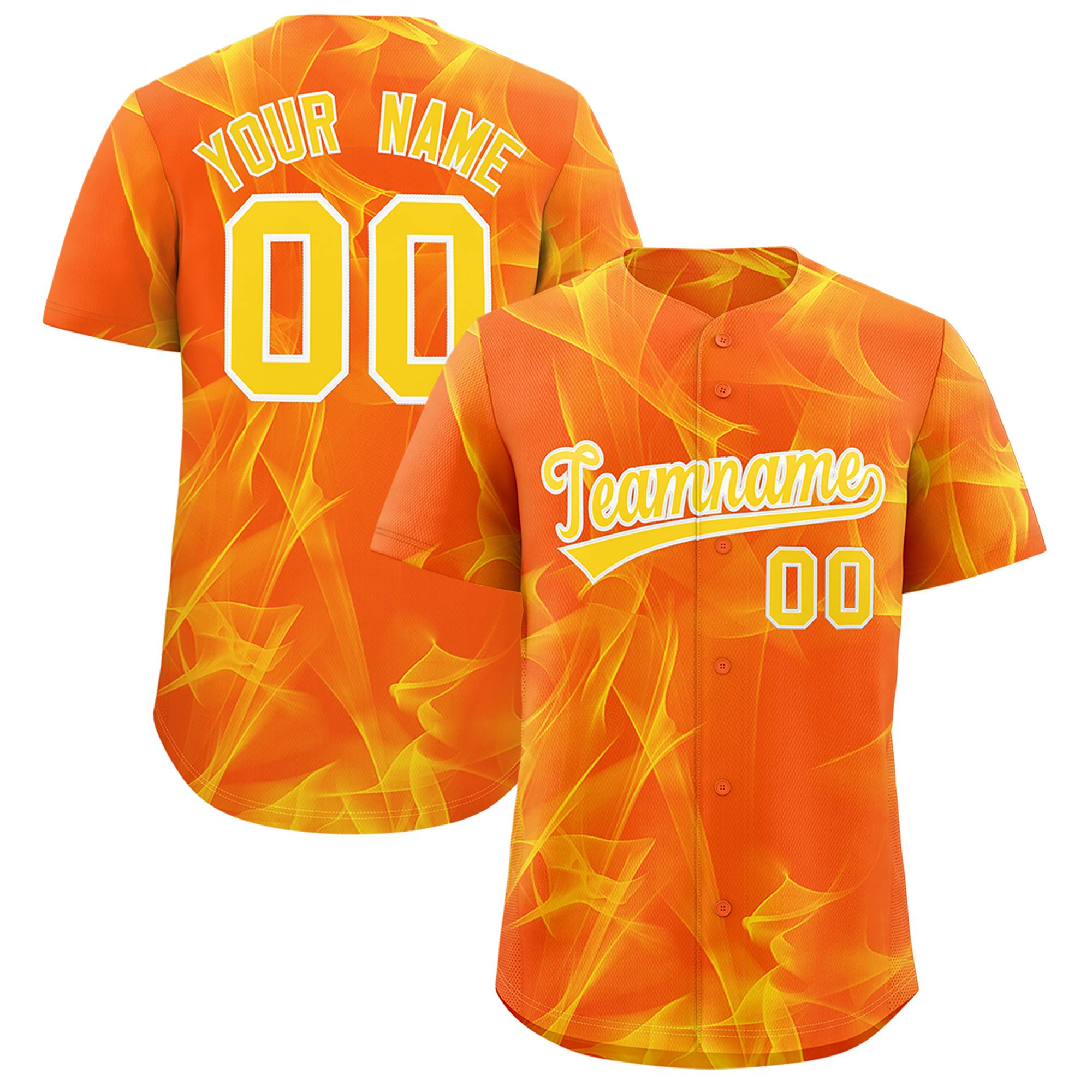 Custom Orange Fumes Graffiti Pattern Authentic Baseball Jersey