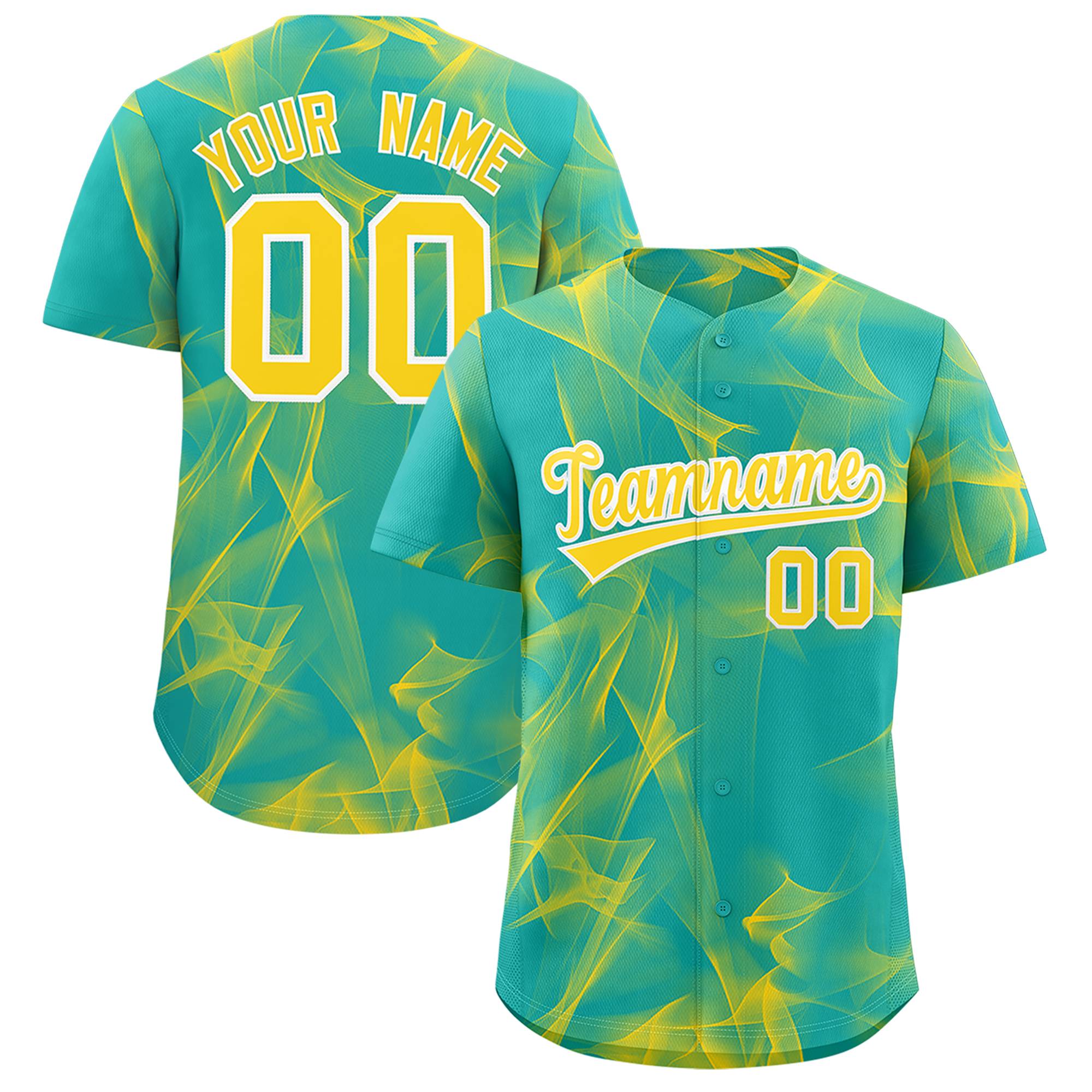 Custom Aqua Fumes Graffiti Pattern Authentic Baseball Jersey