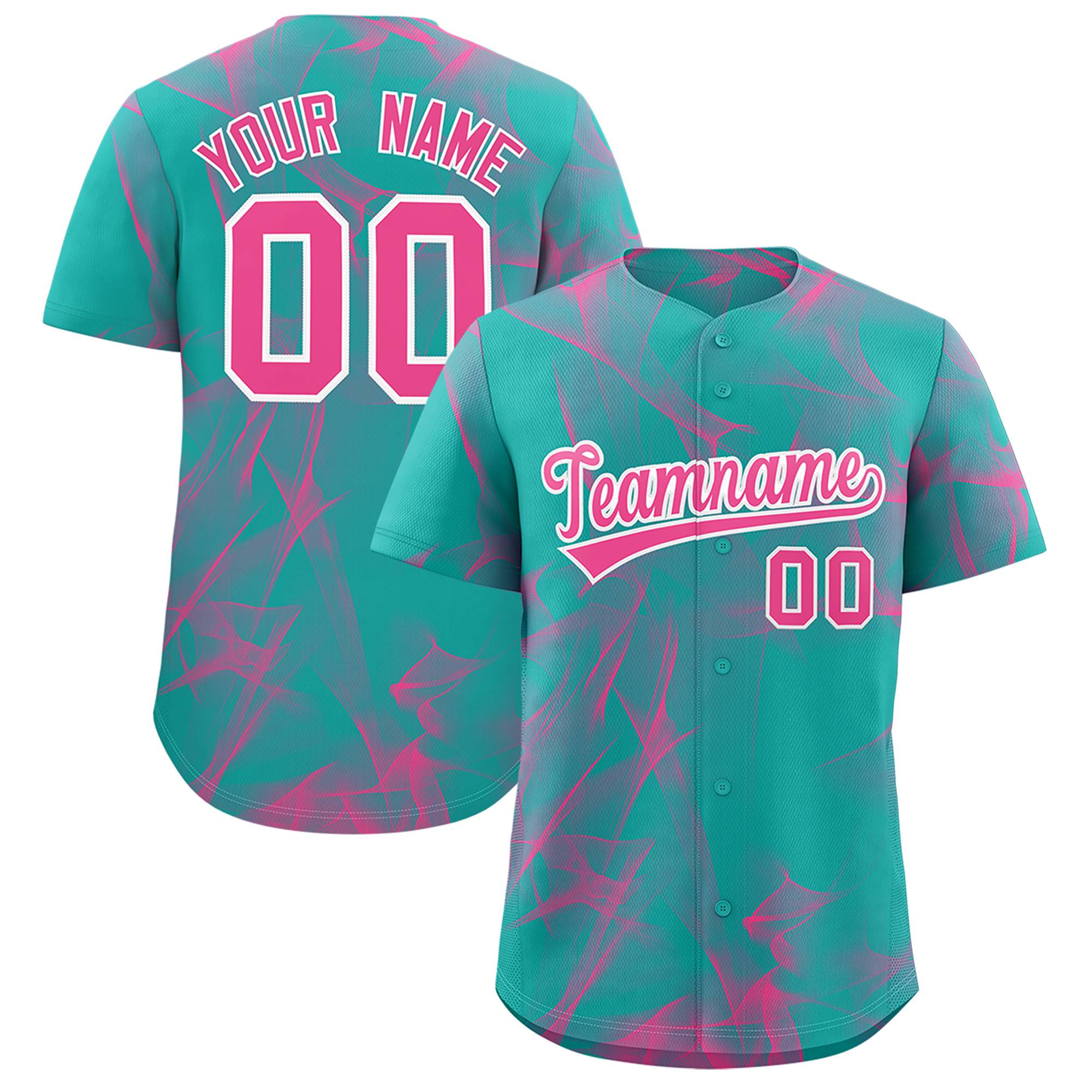 Custom Aqua Fumes Graffiti Pattern Authentic Baseball Jersey