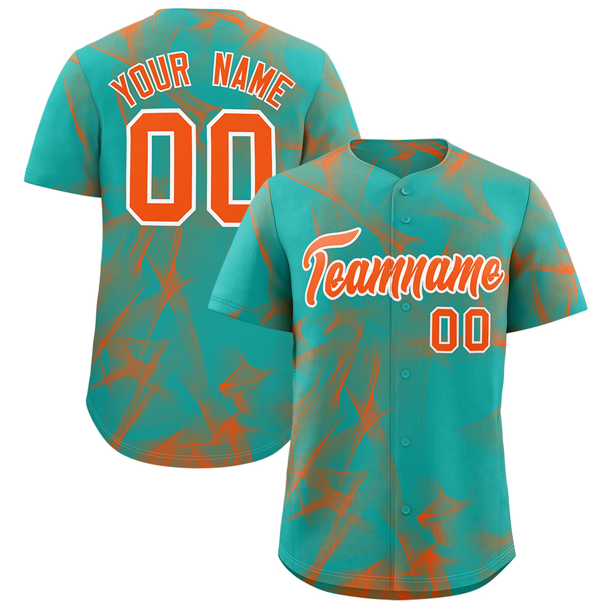 Custom Aqua Fumes Graffiti Pattern Authentic Baseball Jersey