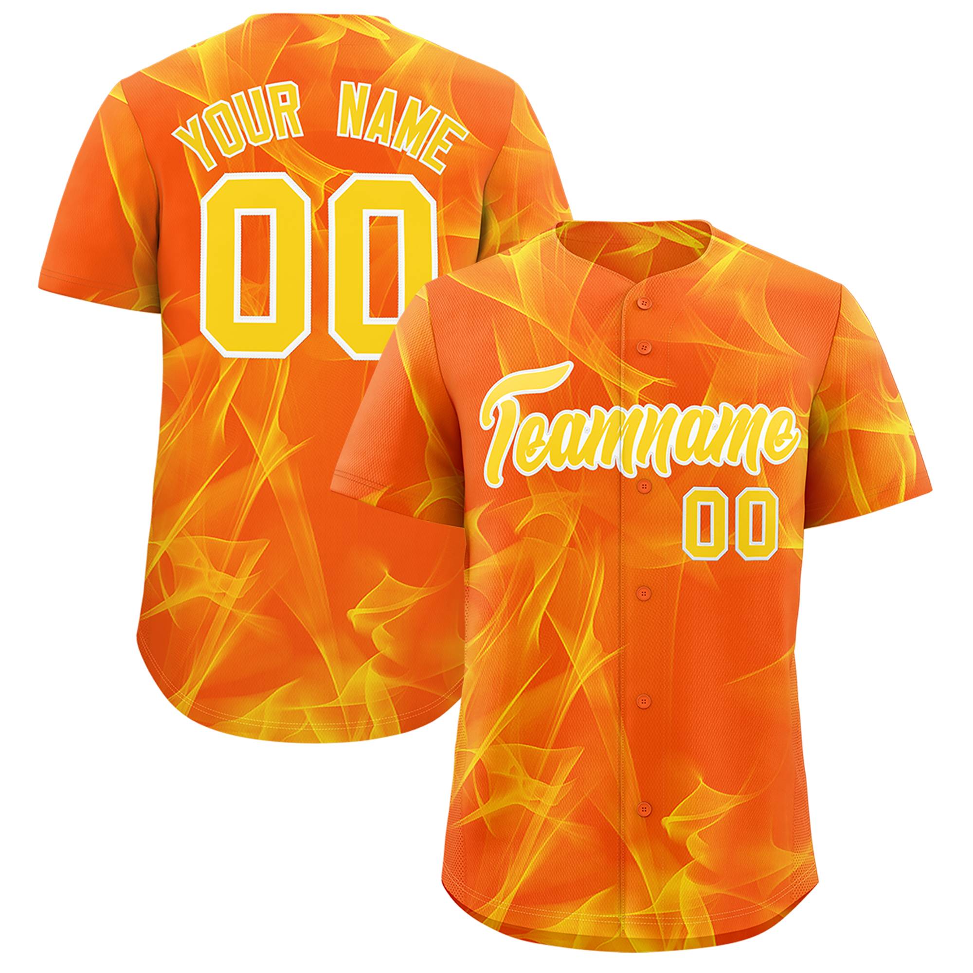 Custom Orange Fumes Graffiti Pattern Authentic Baseball Jersey