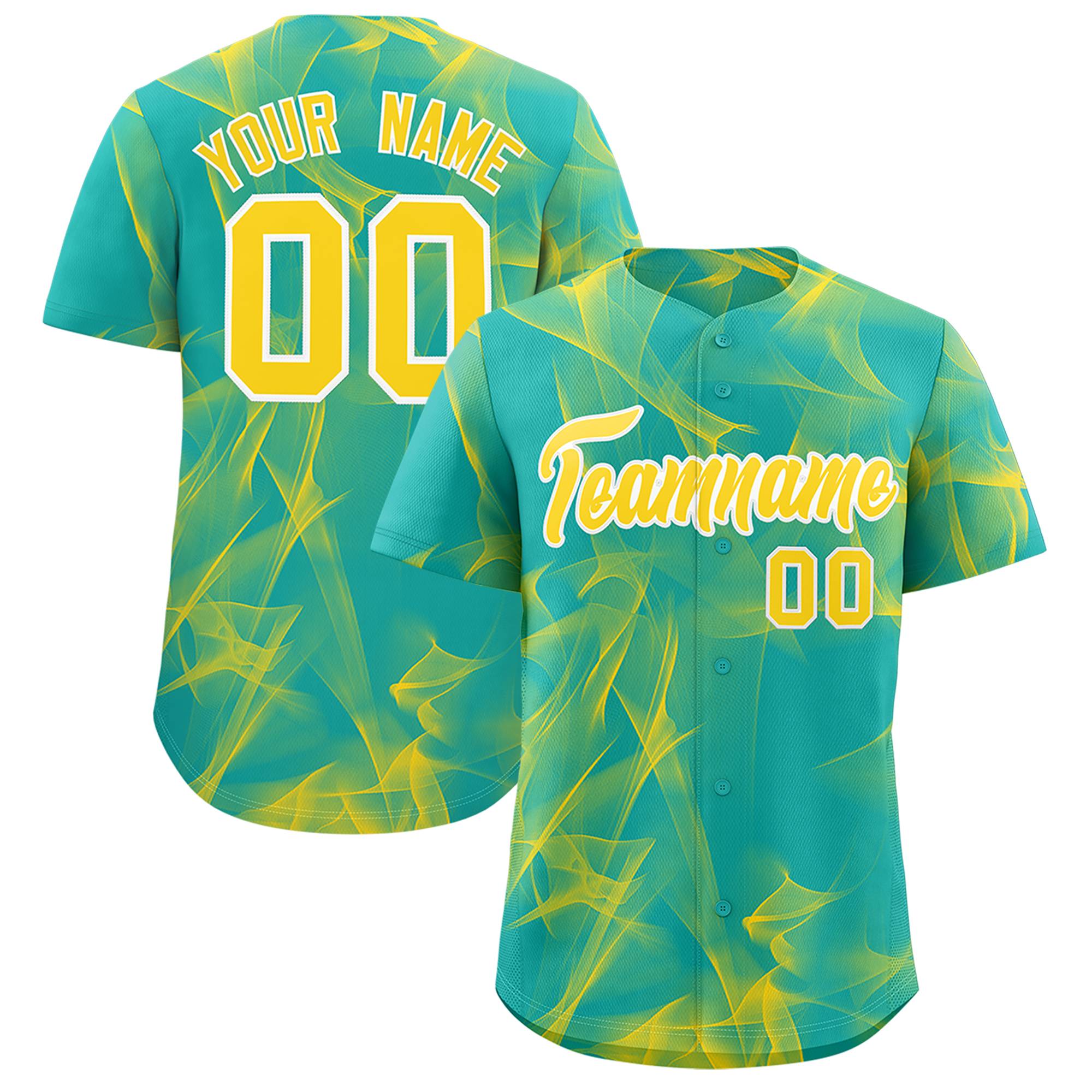 Custom Aqua Fumes Graffiti Pattern Authentic Baseball Jersey