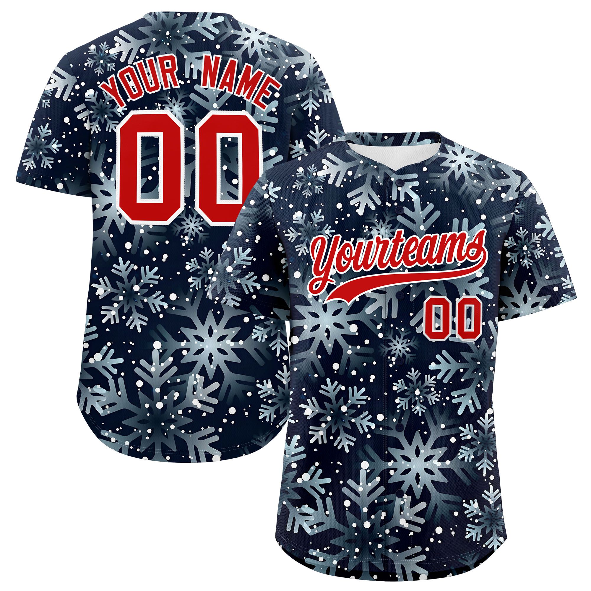 Custom Christmas Graffiti Pattern Authentic Baseball Jersey