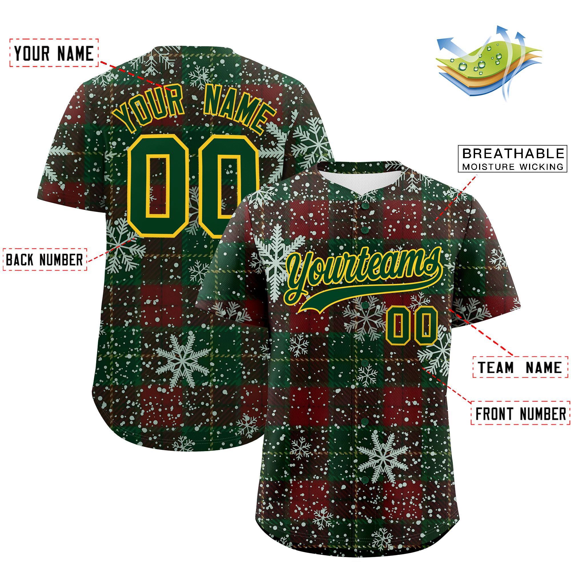 Custom Christmas Graffiti Pattern Authentic Baseball Jersey