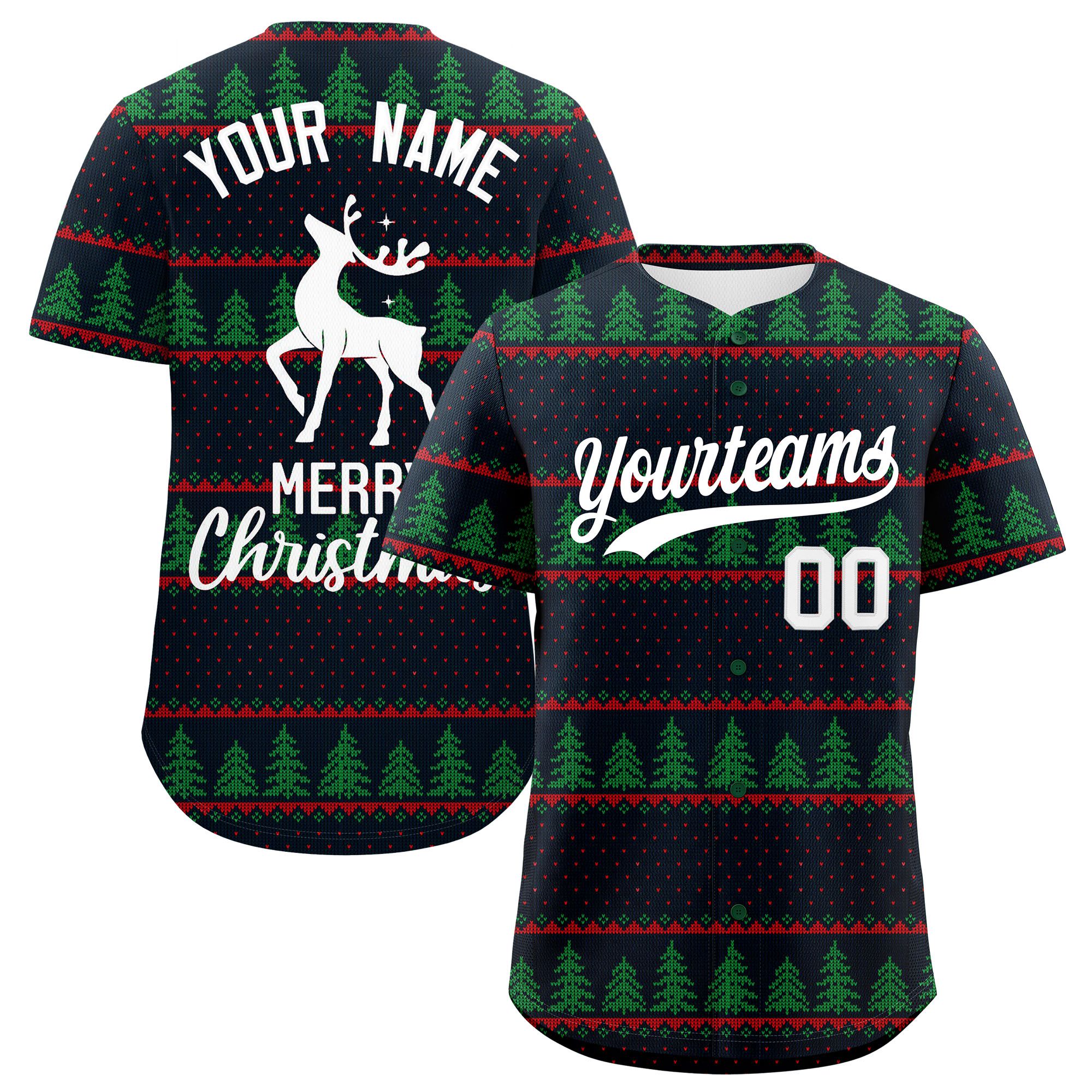 Custom Christmas Graffiti Pattern Authentic Baseball Jersey