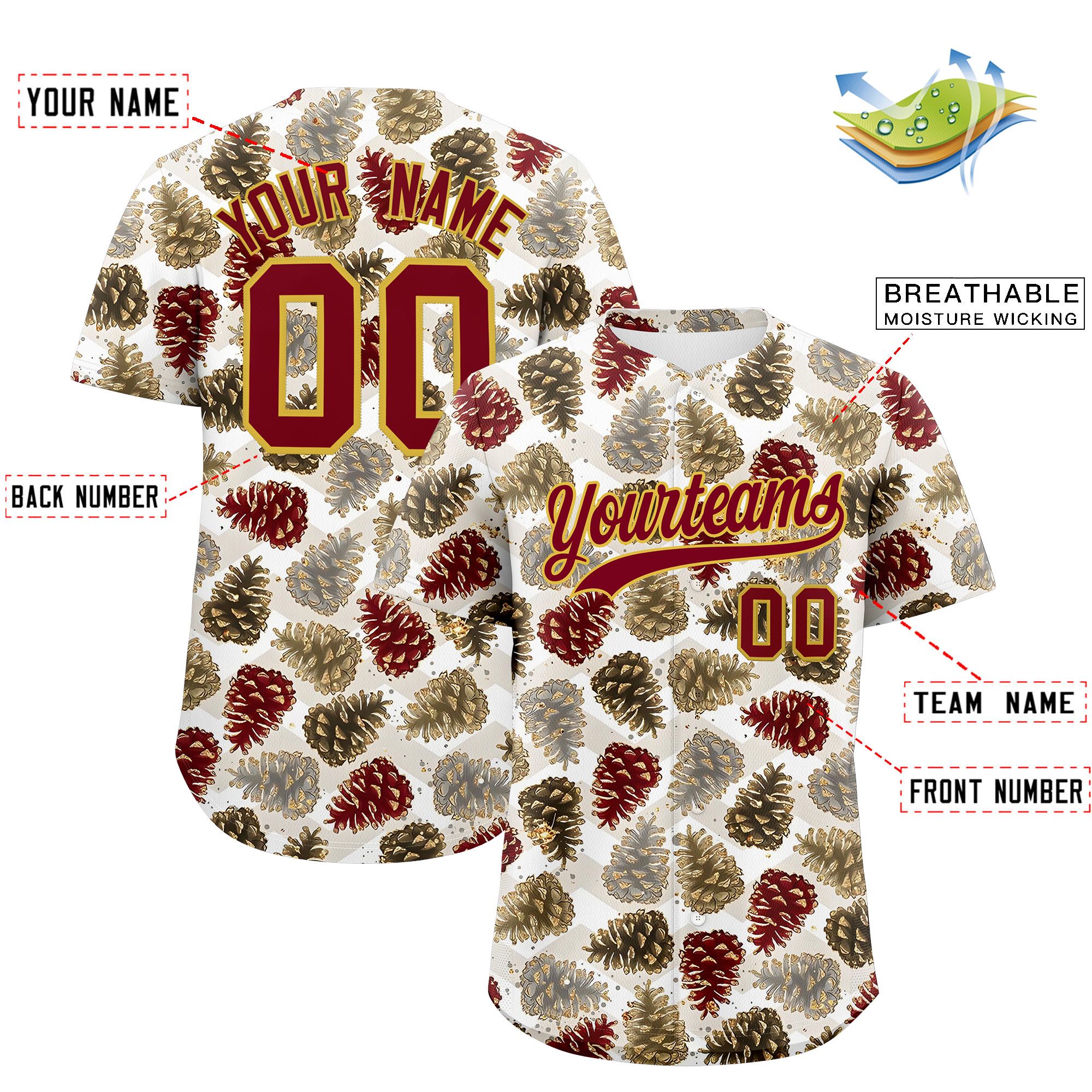 Custom Christmas Graffiti Pattern Authentic Baseball Jersey