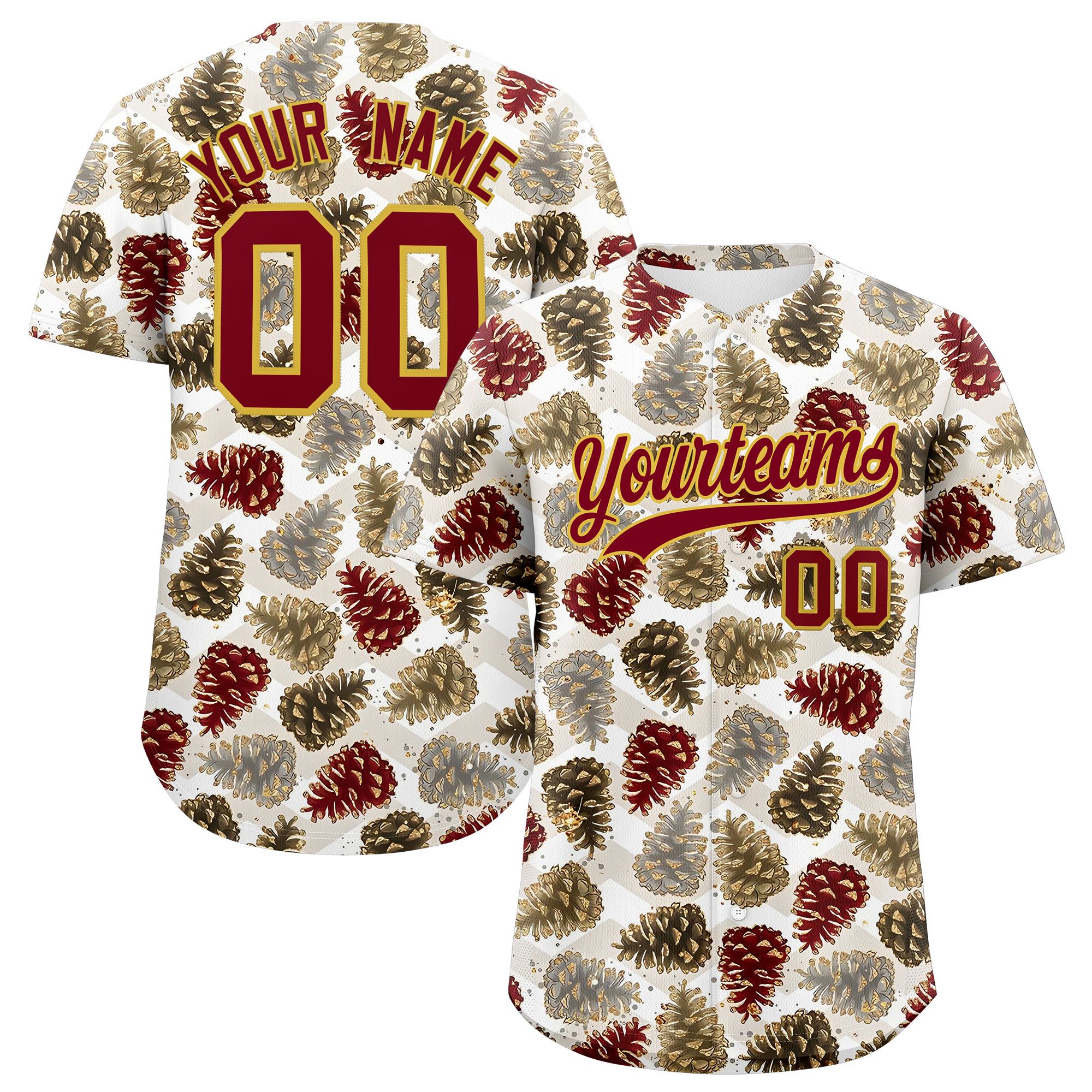 Custom Christmas Graffiti Pattern Authentic Baseball Jersey