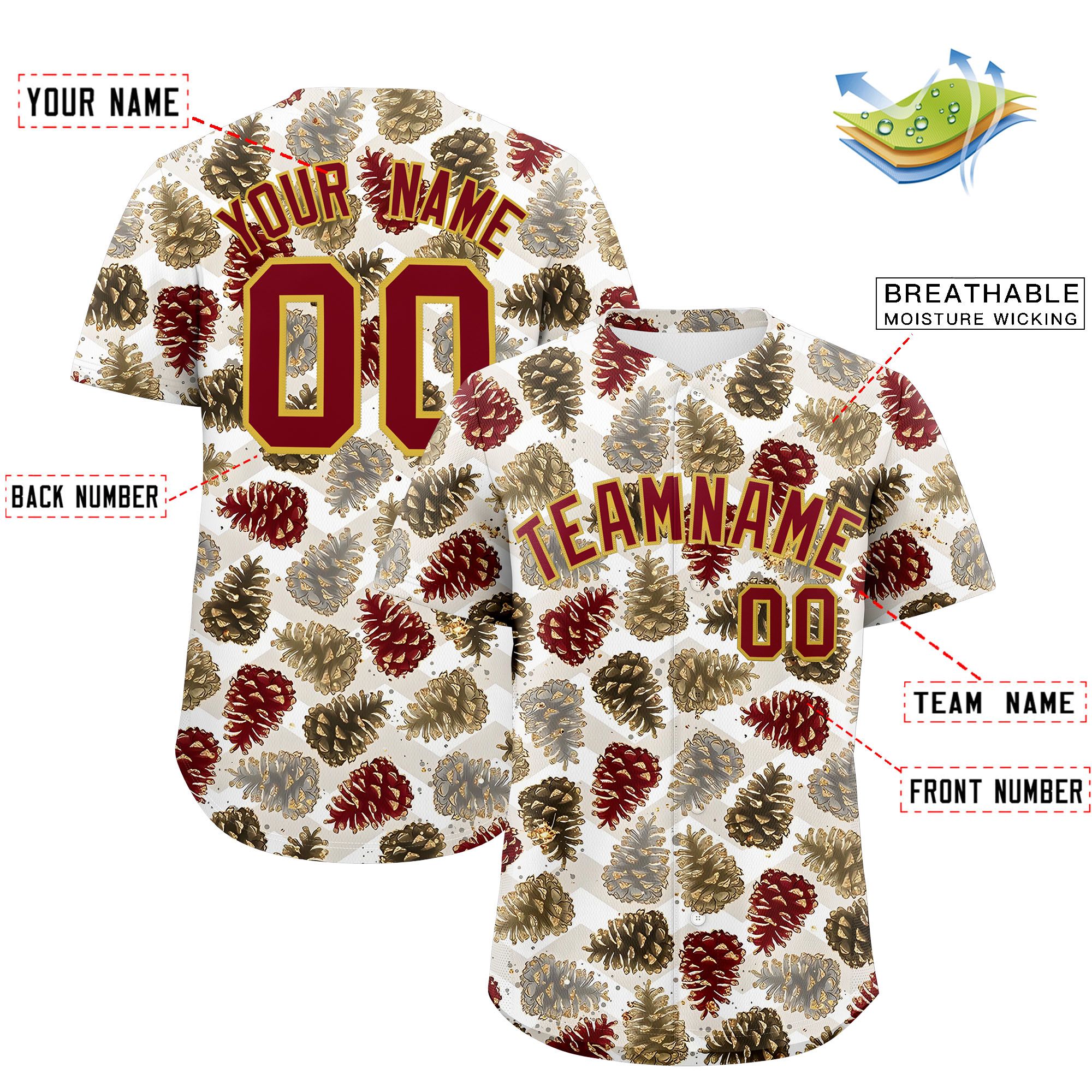 Custom Christmas Graffiti Pattern Authentic Baseball Jersey