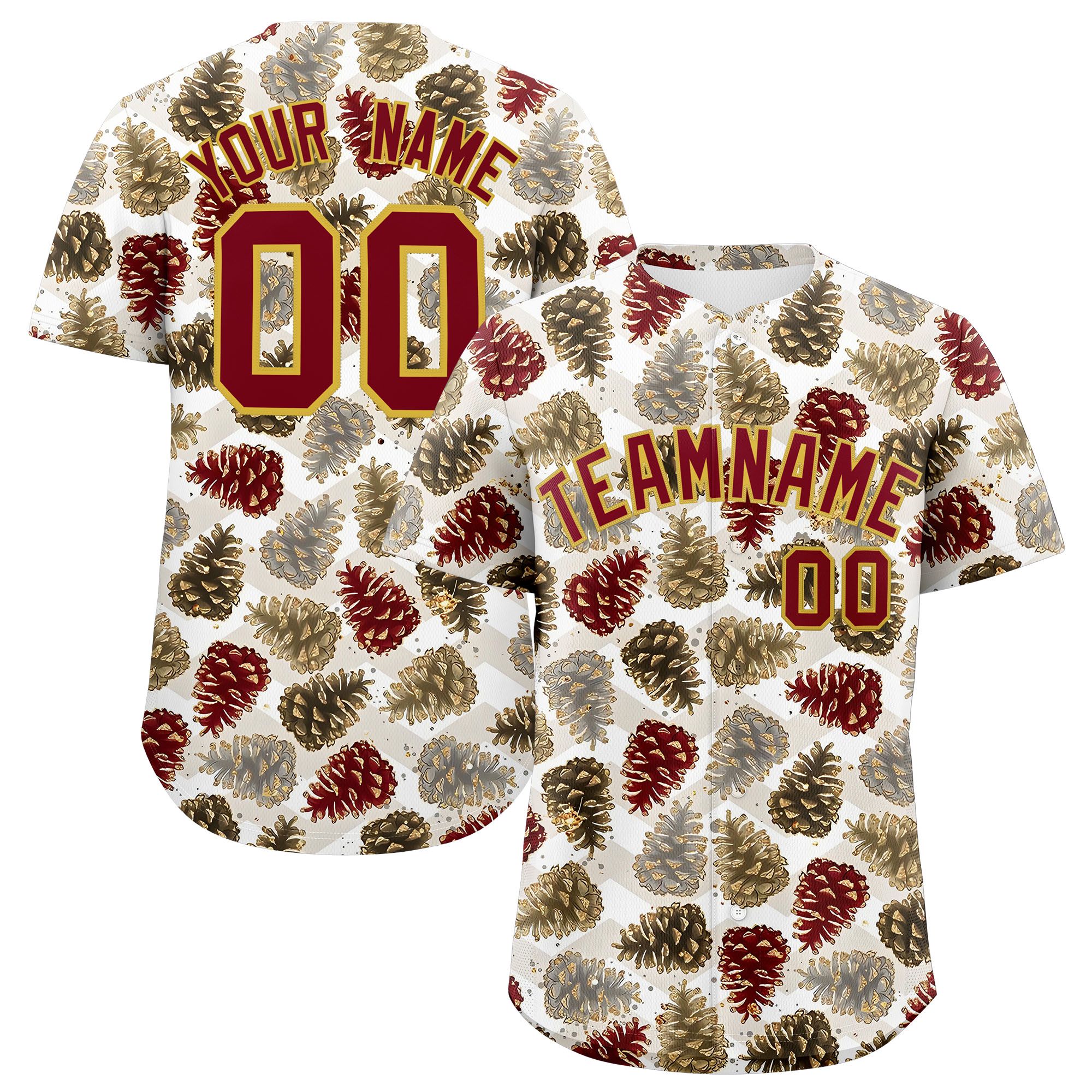 Custom Christmas Graffiti Pattern Authentic Baseball Jersey