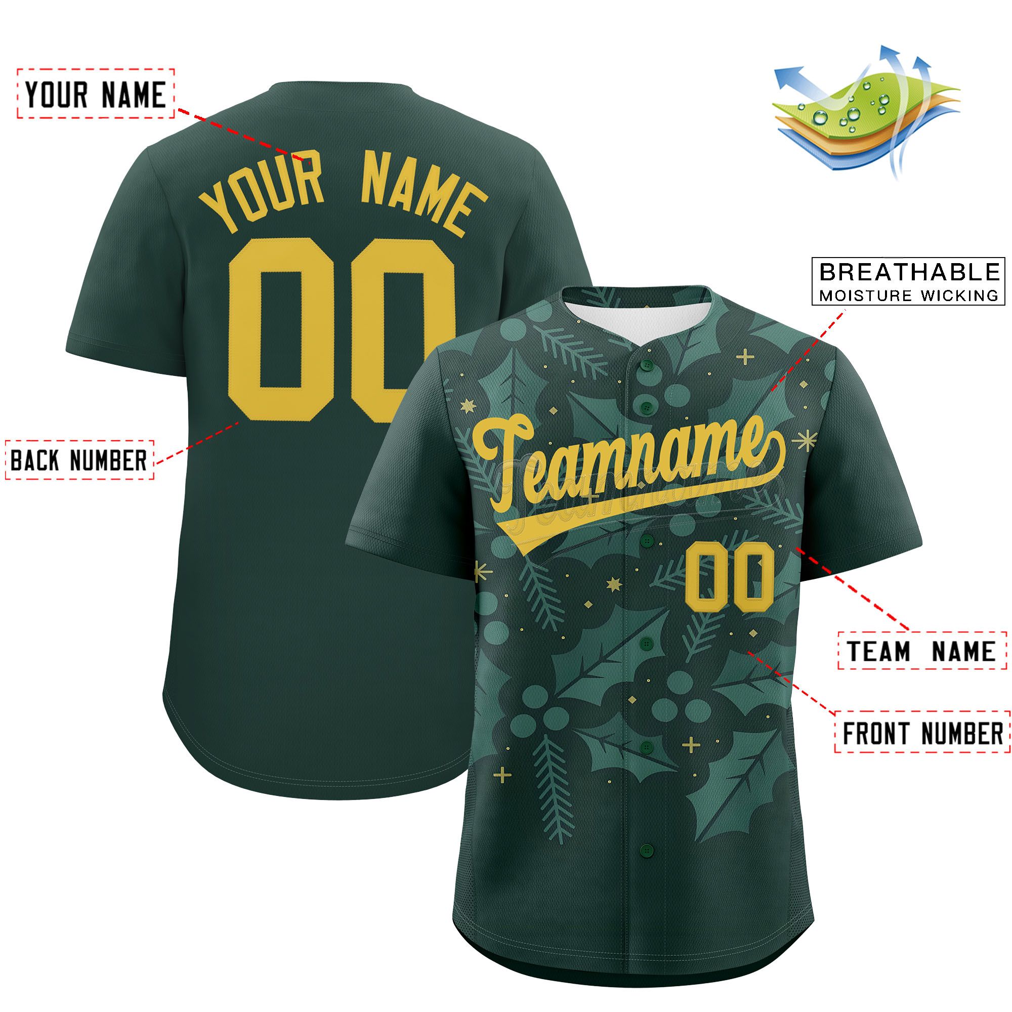 Custom Christmas Graffiti Pattern Authentic Baseball Jersey