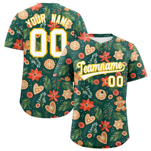 Custom Christmas Graffiti Pattern Authentic Baseball Jersey