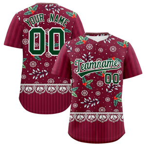 Custom Christmas Graffiti Pattern Authentic Baseball Jersey