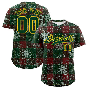 Custom Christmas Graffiti Pattern Authentic Baseball Jersey