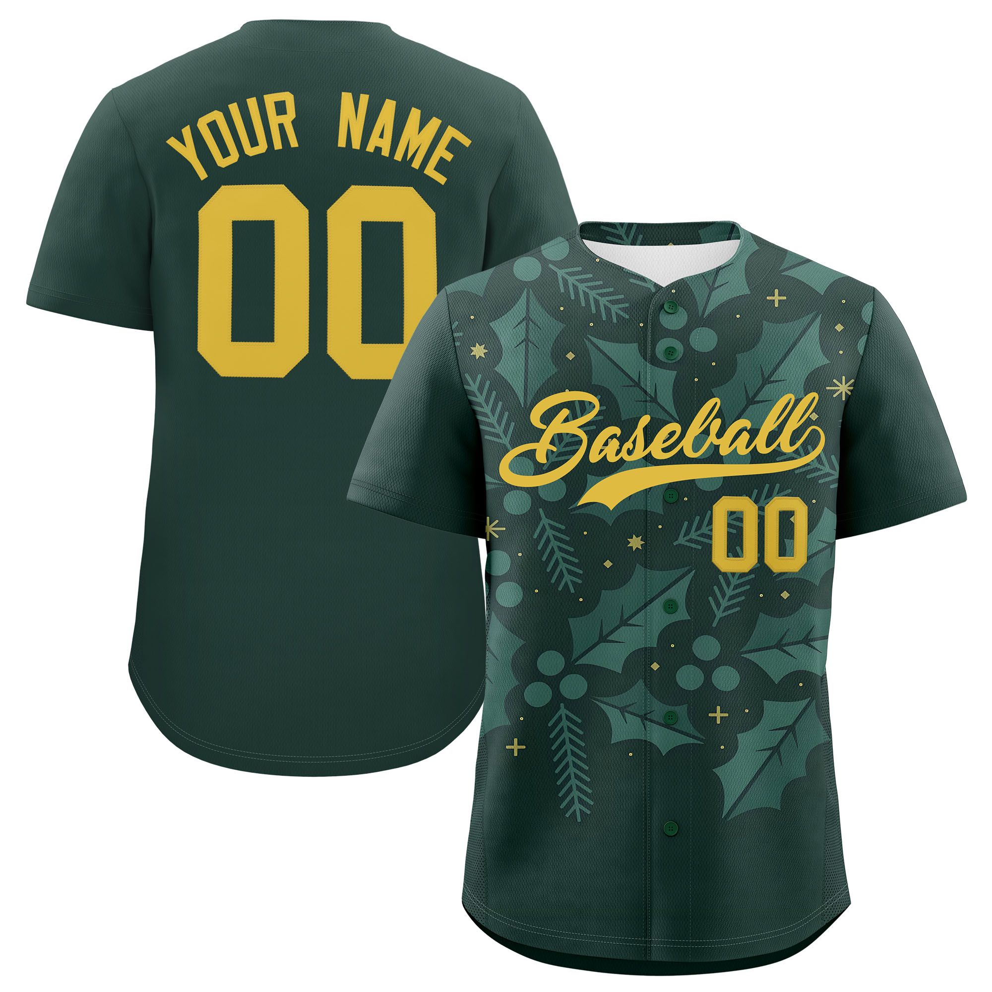 Custom Christmas Graffiti Pattern Authentic Baseball Jersey