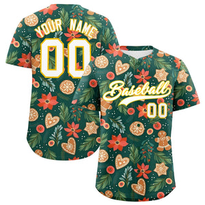 Custom Christmas Graffiti Pattern Authentic Baseball Jersey