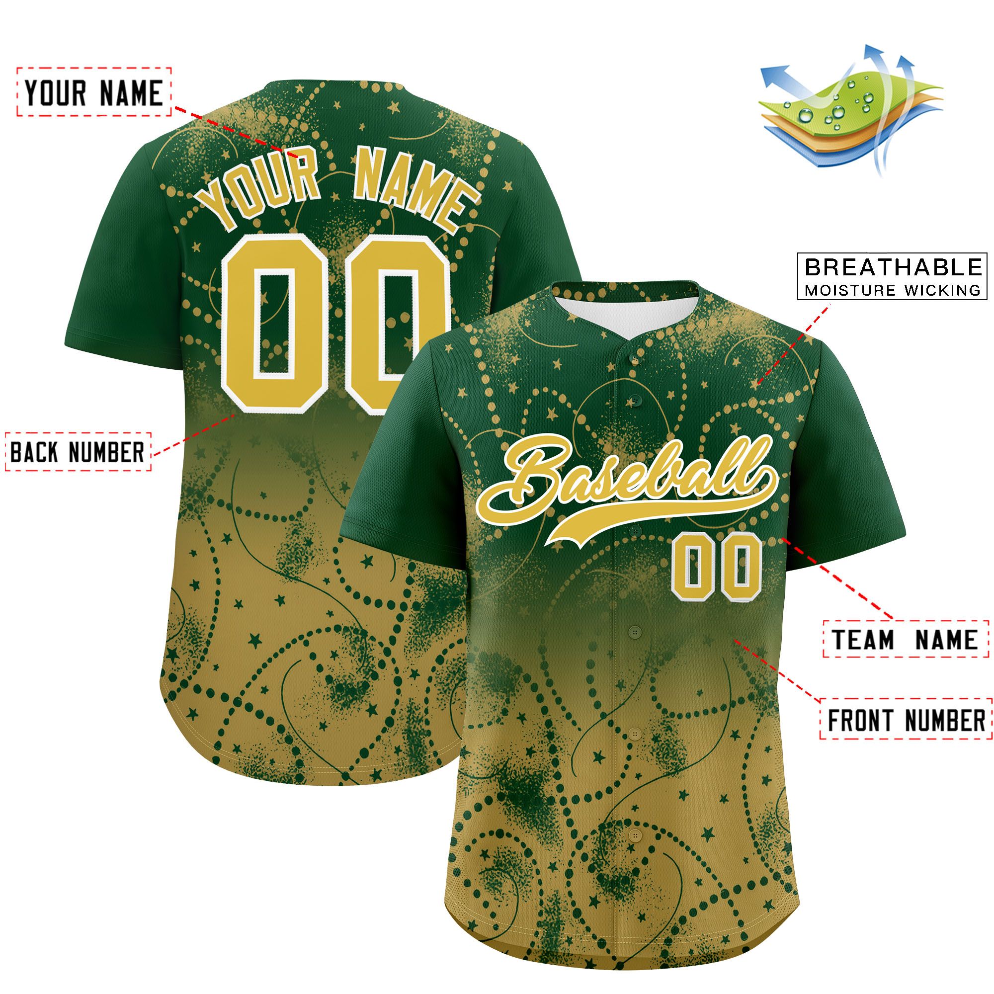 Custom Christmas Graffiti Pattern Authentic Baseball Jersey