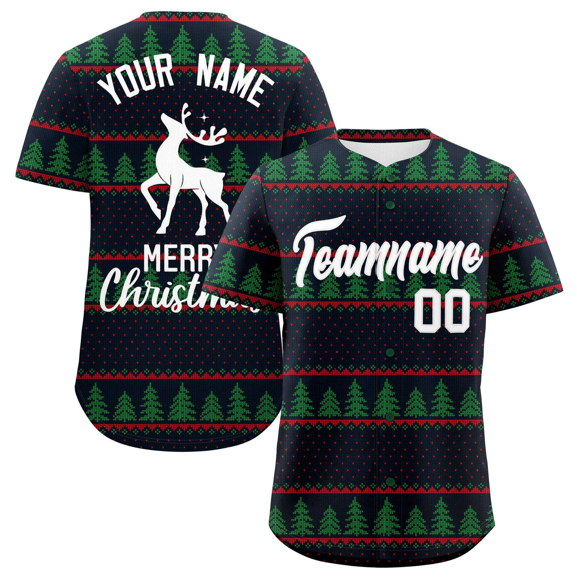 Custom Christmas Graffiti Pattern Authentic Baseball Jersey