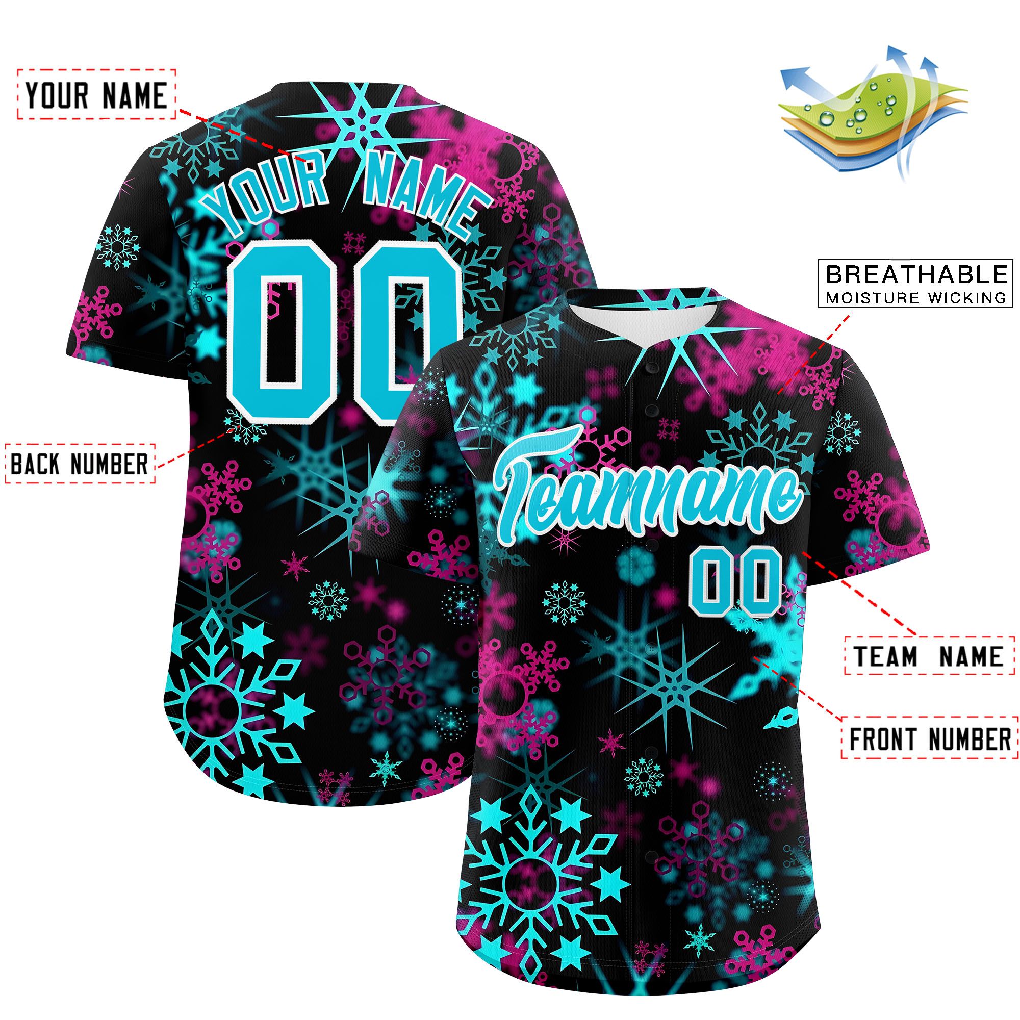 Custom Christmas Graffiti Pattern Authentic Baseball Jersey