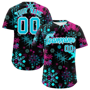 Custom Christmas Graffiti Pattern Authentic Baseball Jersey