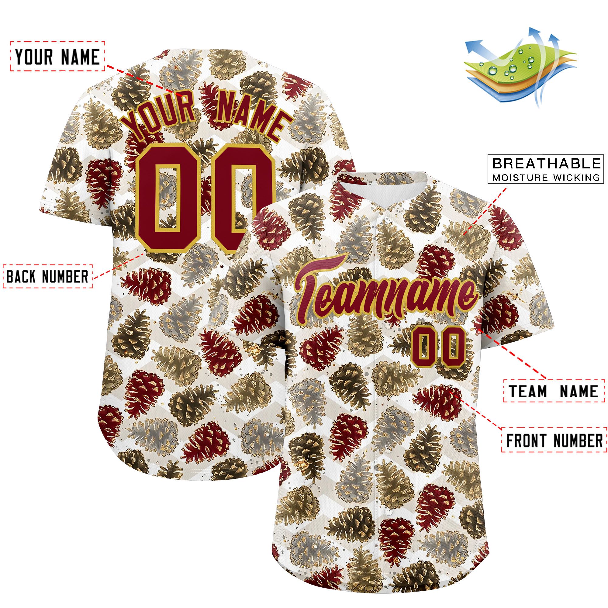 Custom Christmas Graffiti Pattern Authentic Baseball Jersey