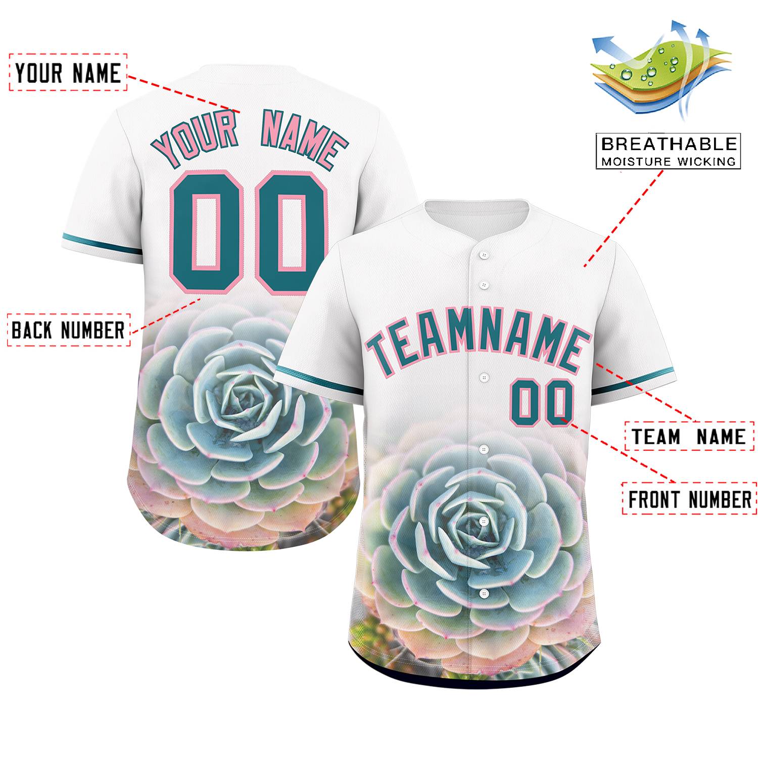 Custom White Personalized 3D Flower Design Authentic Baseball Jersey