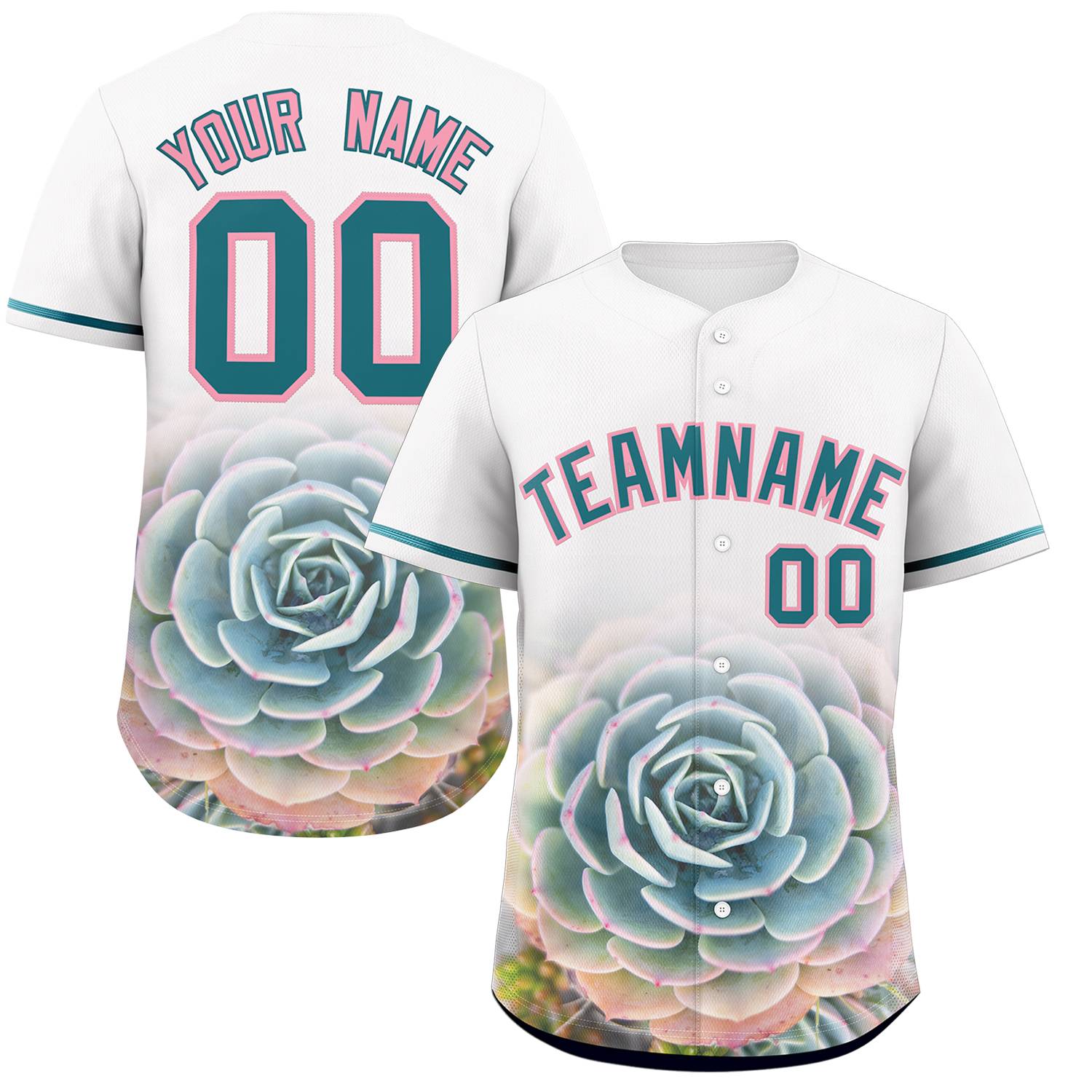 Custom White Personalized 3D Flower Design Authentic Baseball Jersey